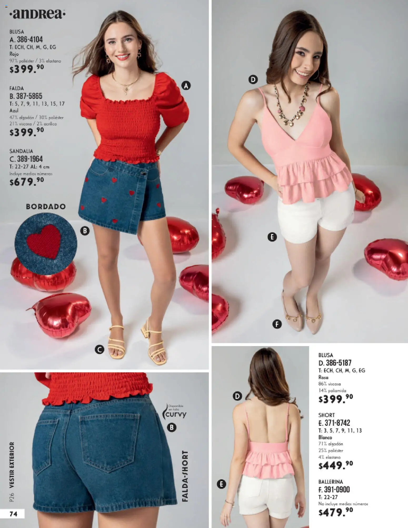 Nuevas ofertas de Andrea válidas en toda la República Mexicana desde el 25.01.2026. ¡Encuentra las mejores ofertas en Andrea catálogo Vestir! | Página: 74 | Productos: Blusa, Algodón, Falda, Short