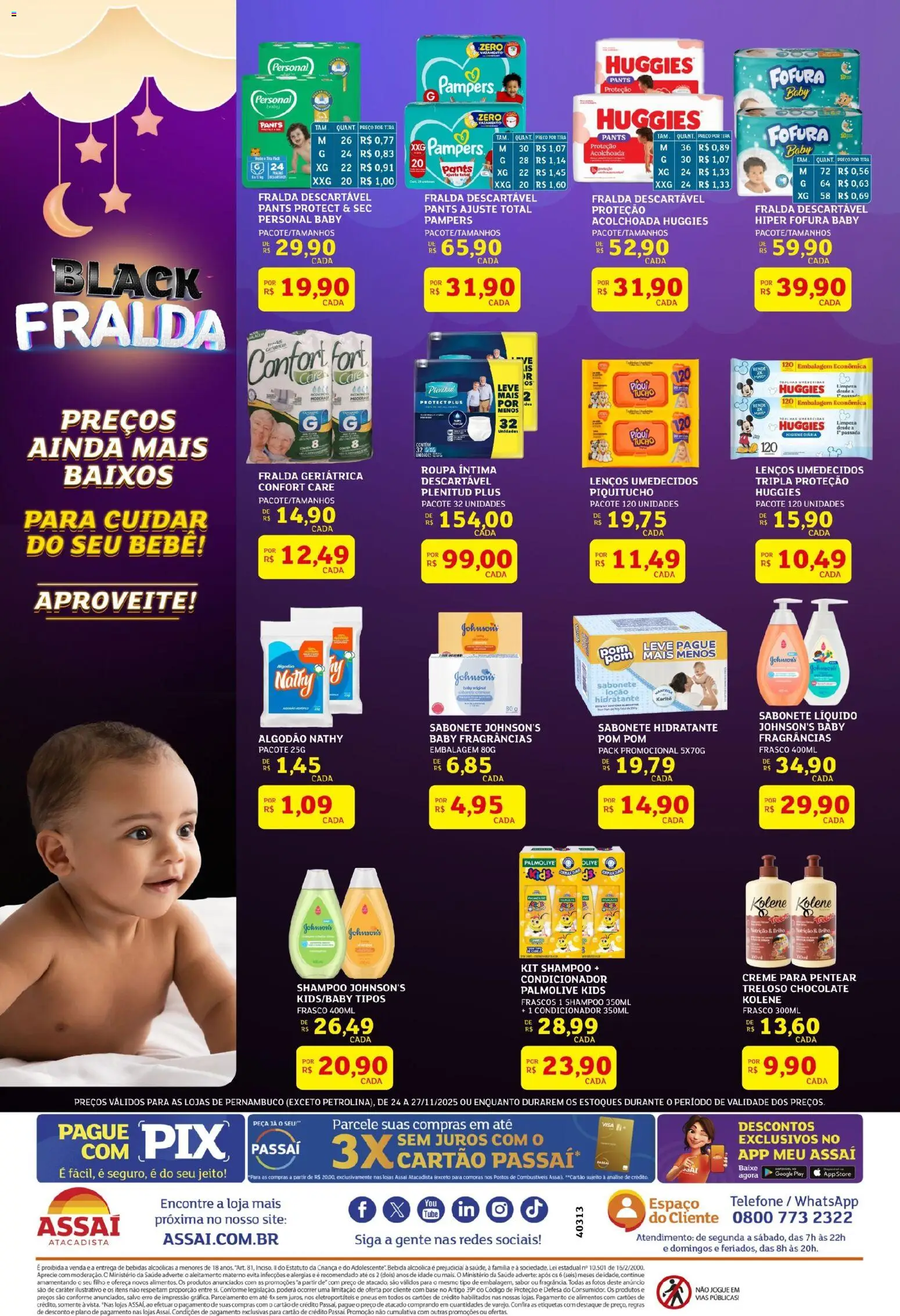 Assaí Atacadista Folheto - válido de 24.11.2025 | Página: 4 | Produtos: Chocolate, Pneus, Sabonete, Creme para pentear