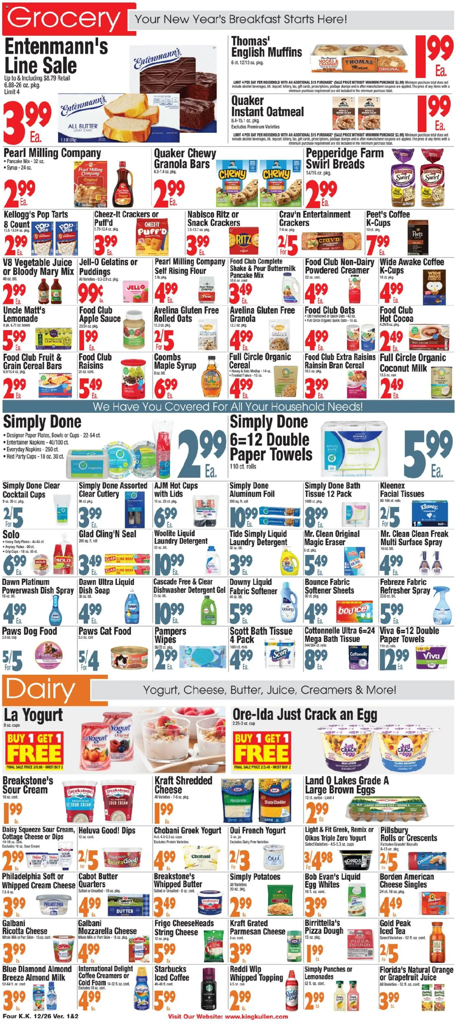 King Kullen Weekly Ad - valid from 25.12.2025 | Page: 4 | Products: Fabric softener, Cream, Grapefruit, Potatoes