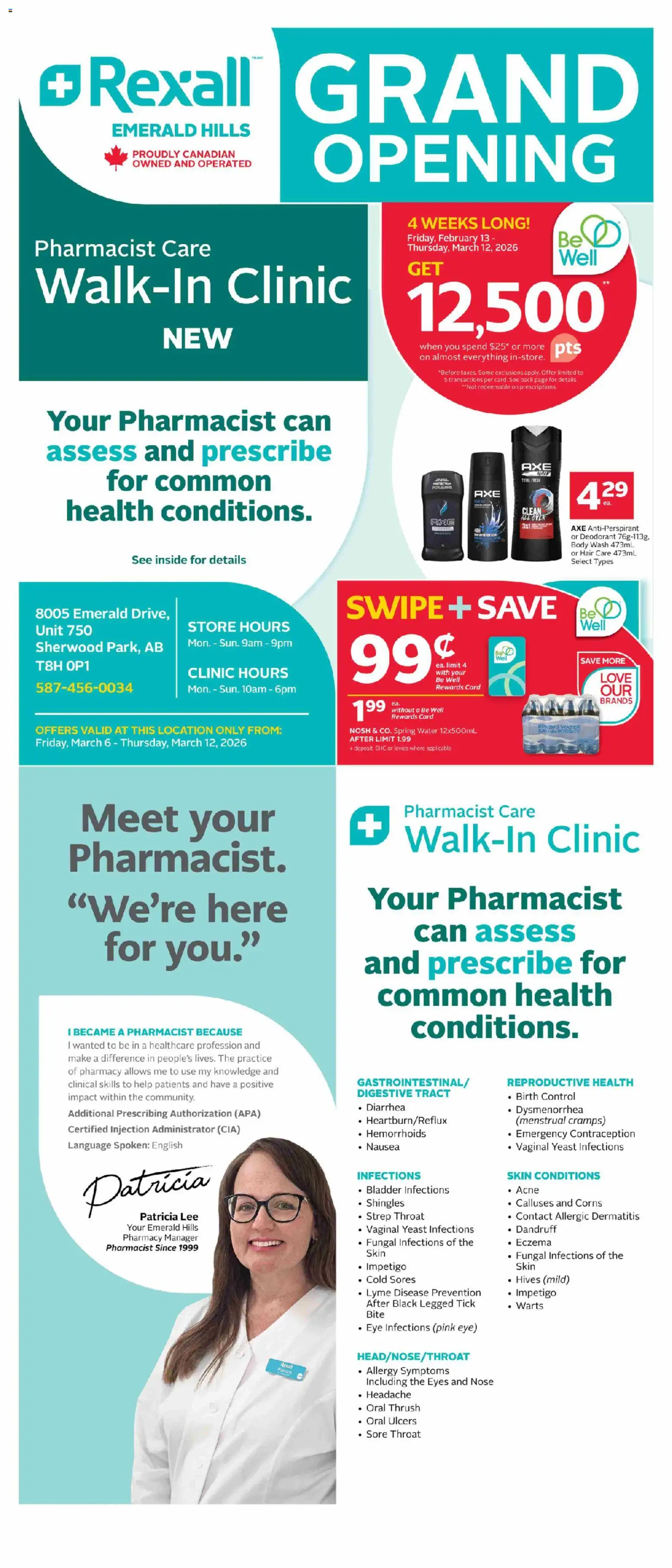 Rexall flyer valid from 06.03.2026 | Page: 1 | Products: Cable, Body wash, Deodorant, Antiperspirant