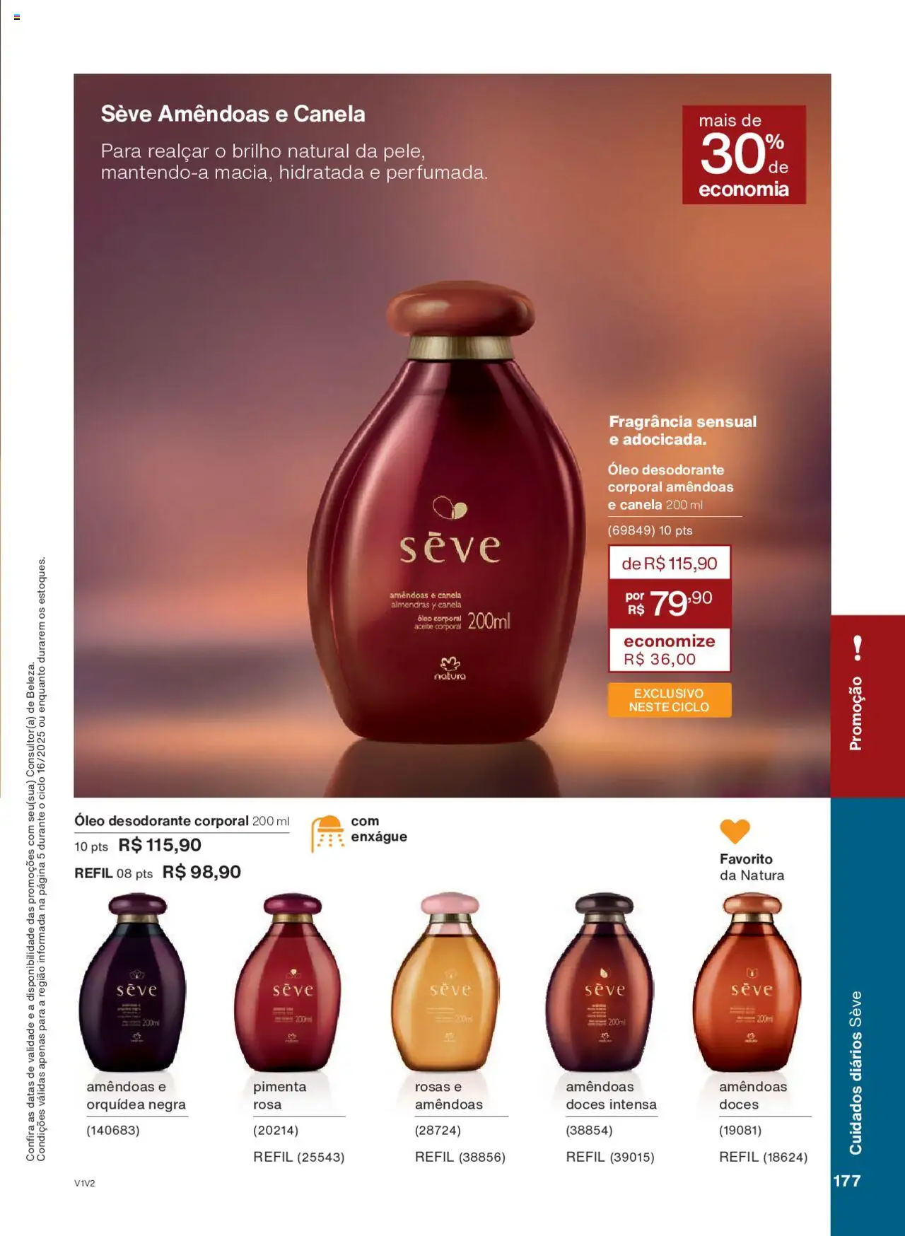 Natura Folheto - válido de 01.10.2025 | Página: 177 | Produtos: Desodorante, Óleo, Doces, Amêndoas