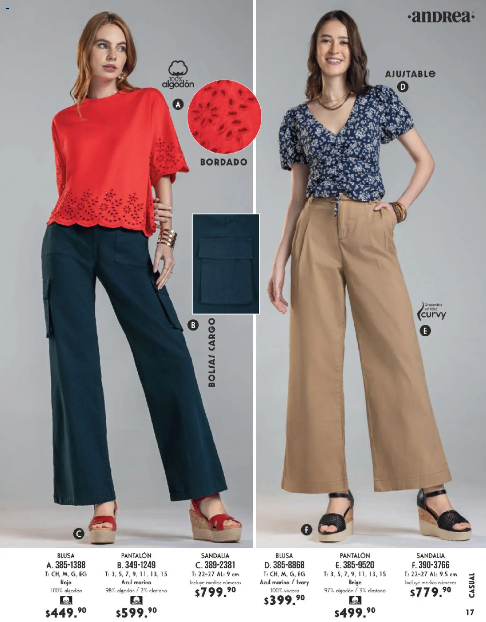 Nuevas ofertas de Andrea válidas en toda la República Mexicana desde el 25.01.2026. ¡Encuentra las mejores ofertas en Andrea catálogo Vestir! | Página: 17 | Productos: Blusa, Algodón