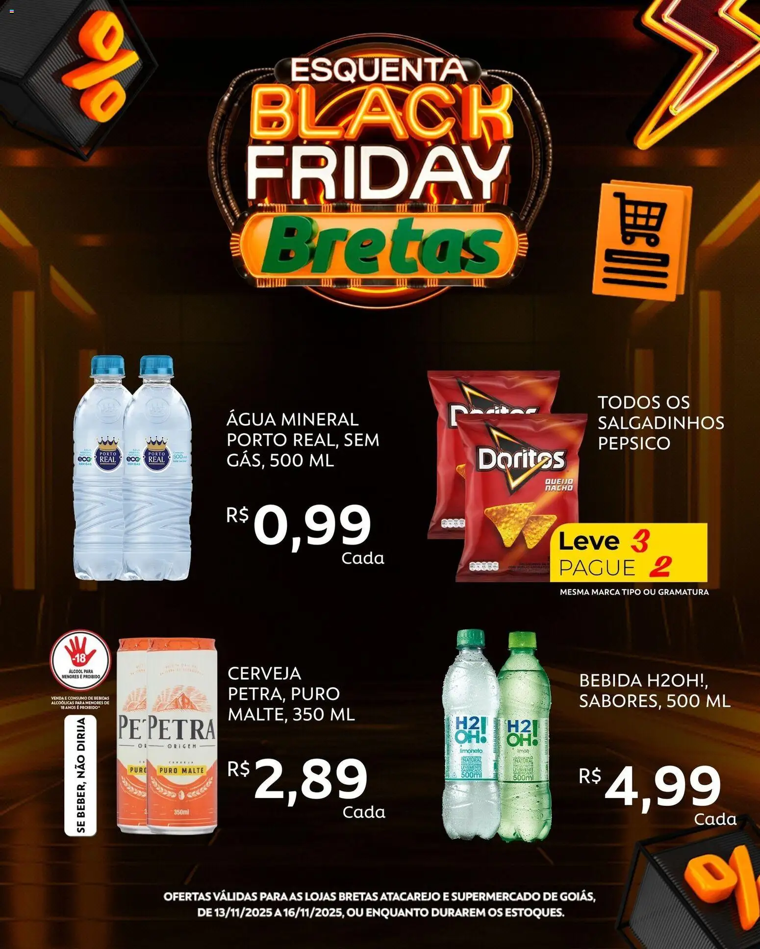 Bretas Folheto - válido de 13.11.2025 | Página: 4 | Produtos: Cerveja, Salgadinhos, Bebida, Água mineral
