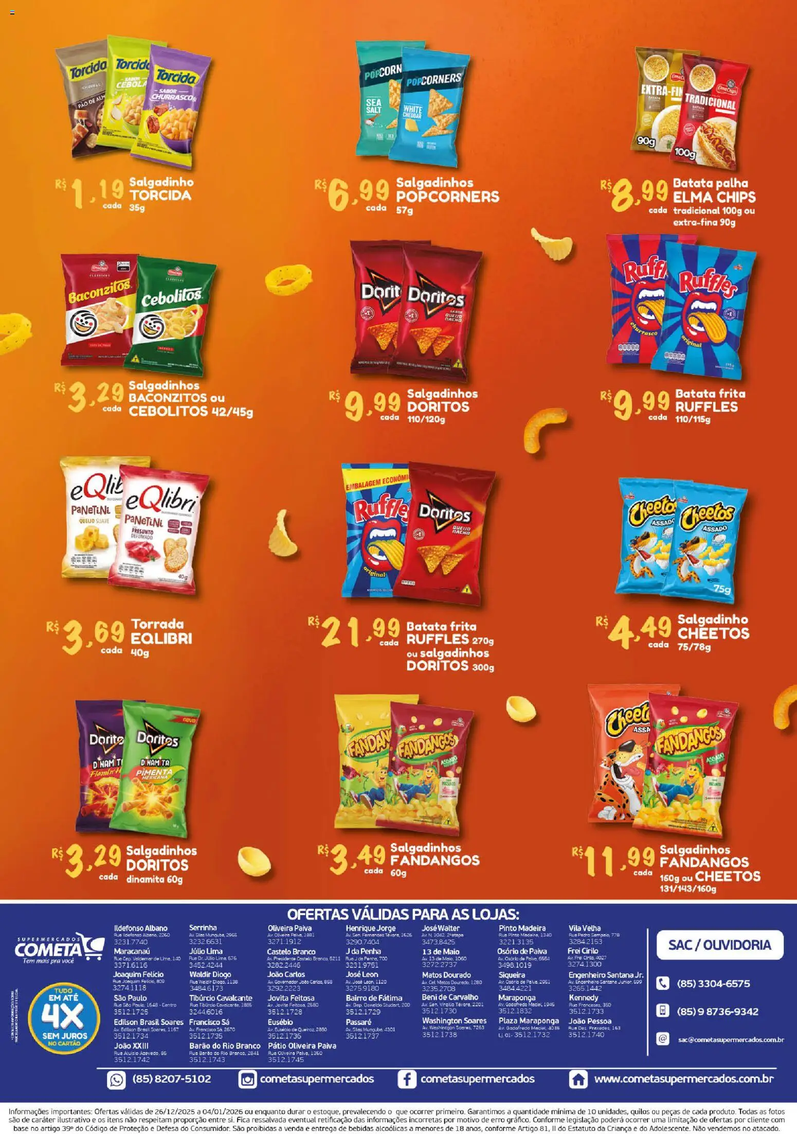 Cometa Supermercados Folheto - válido de 26.12.2025 | Página: 2 | Produtos: Elma Chips, Maiô, Presunto, Batata frita