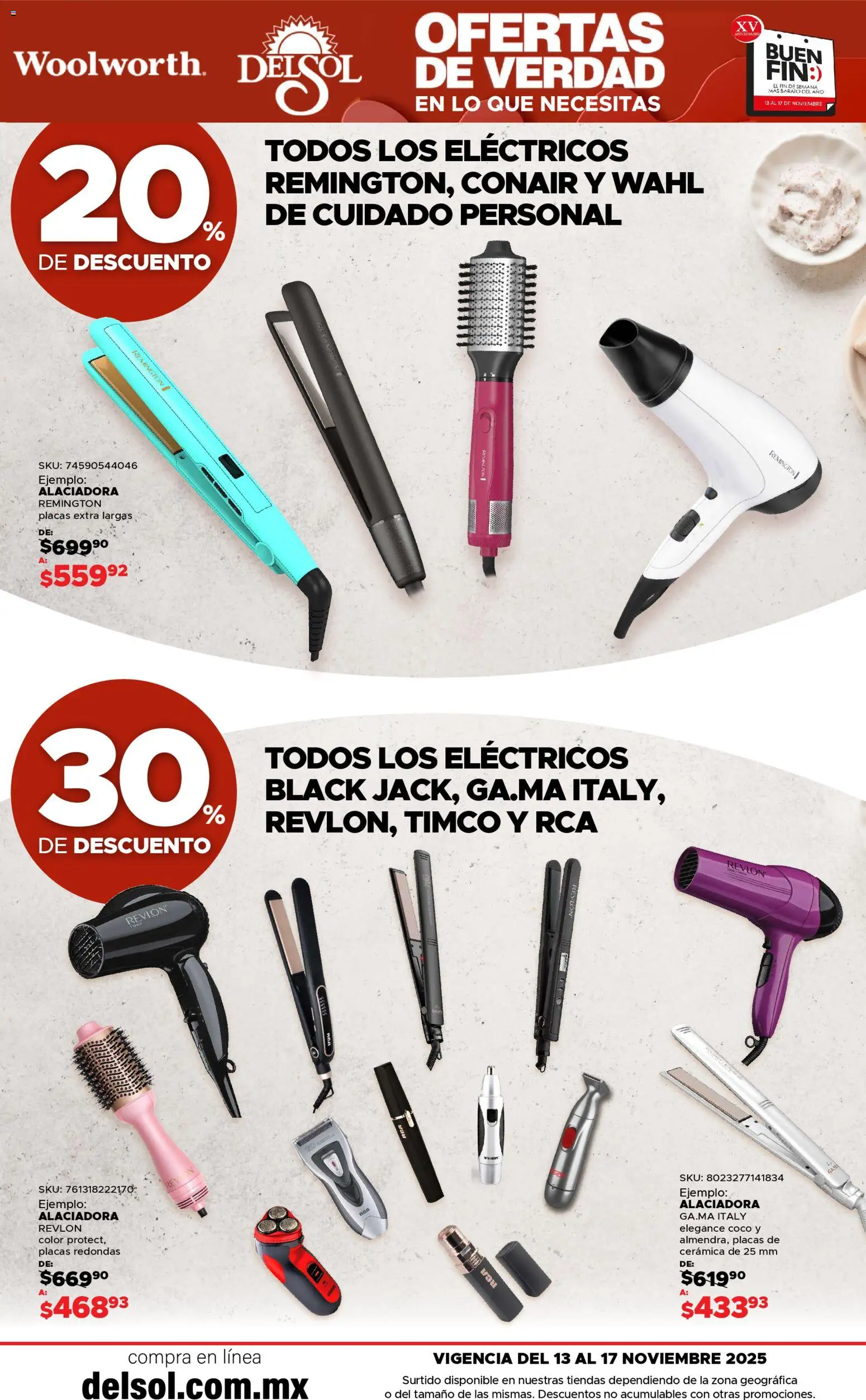 Nuevas ofertas de Del Sol y Woolworth válidas en toda la República Mexicana desde el 13.11.2025. ¡Encuentra las mejores ofertas en Del Sol y Woolworth Buen fin! | Página: 35