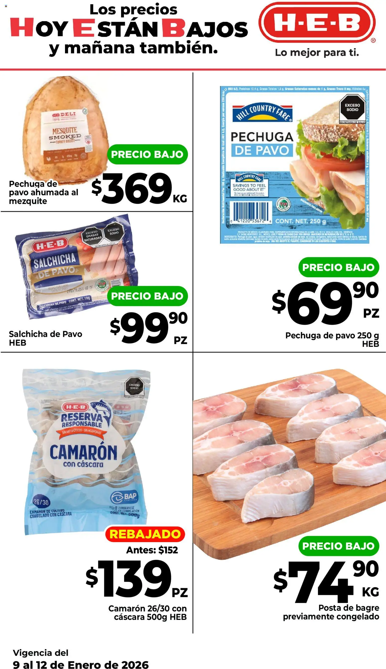 Nuevas ofertas de H-E-B válidas en toda la República Mexicana desde el 09.01.2026. ¡Encuentra las mejores ofertas en H-E-B folleto! | Página: 12 | Productos: Sal, Salchicha, Col