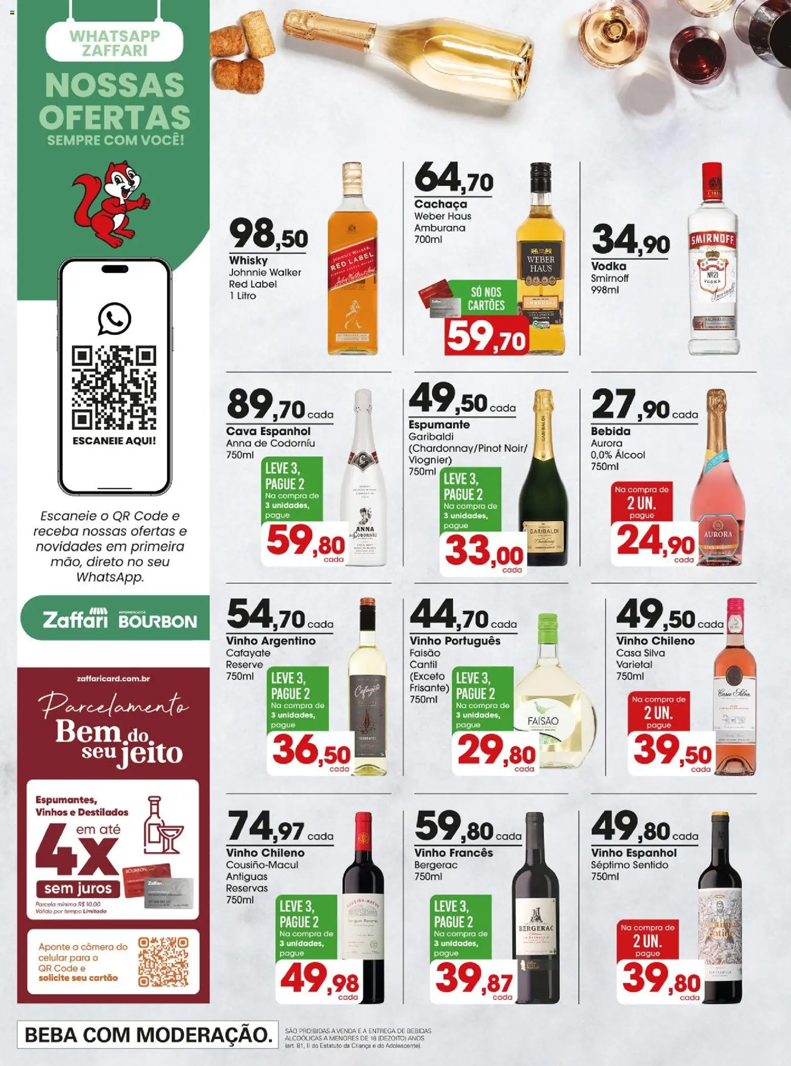 Zaffari Folheto - válido de 07.04.2026 | Página: 12 | Produtos: Espumante, Bourbon, Vodka, Bebida