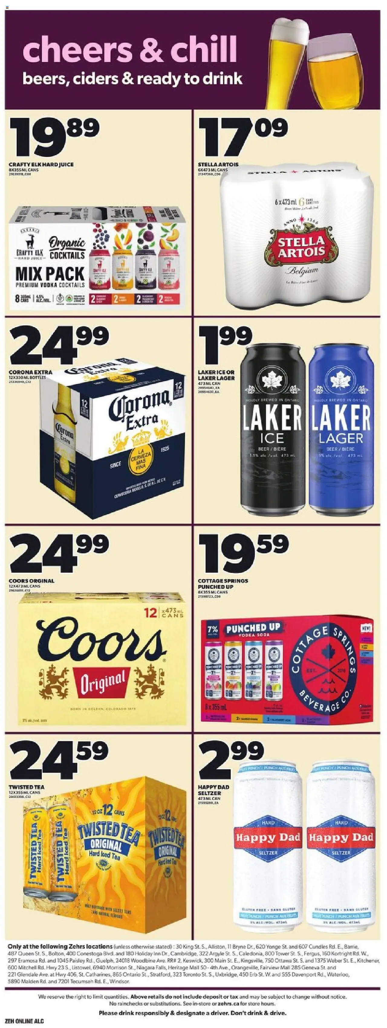 Zehrs flyer valid from 02.10.2025 | Page: 15 | Products: Tea, Vodka, Juice, Beer