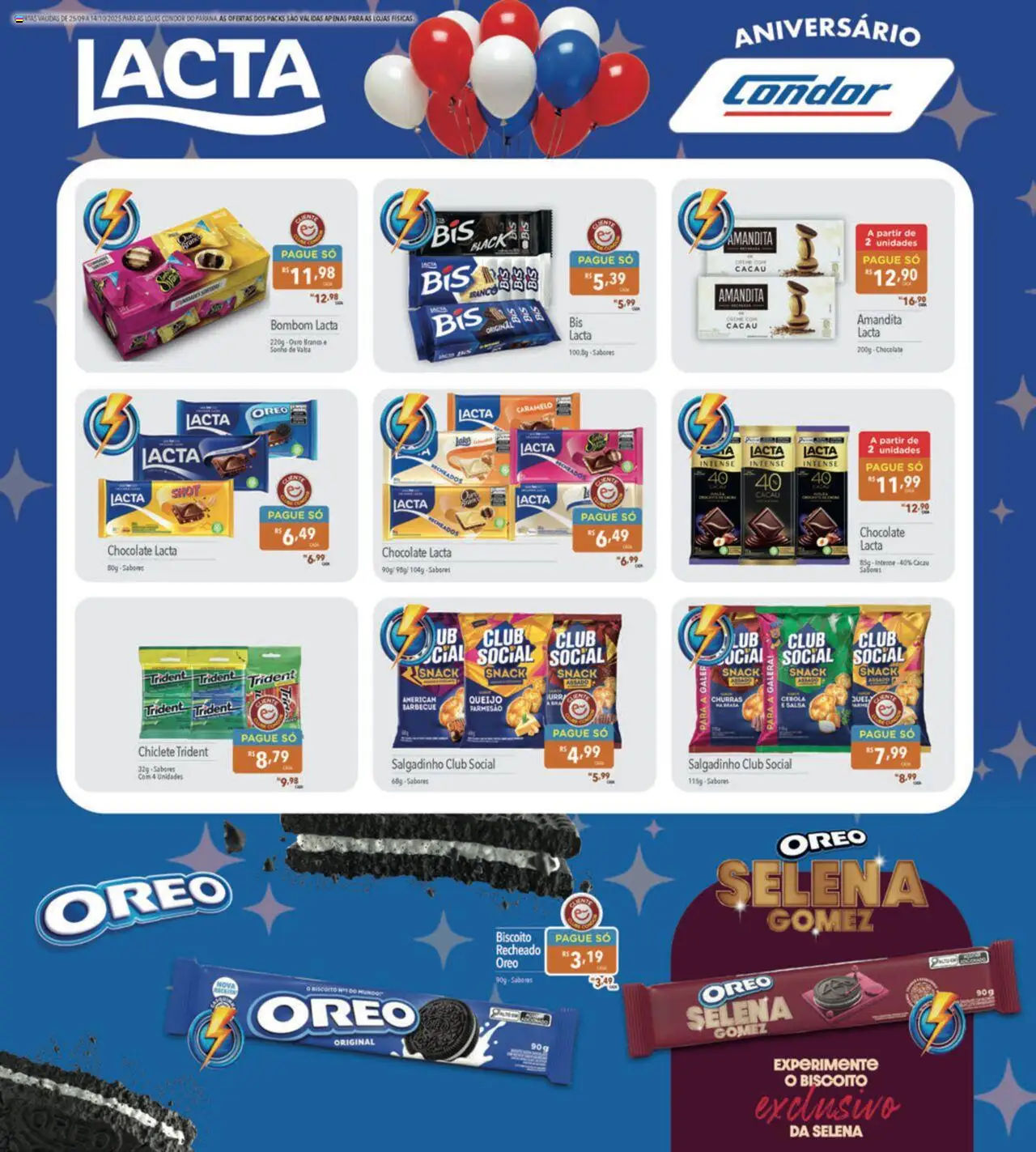 Supermercados Condor Folheto - válido de 25.09.2025 | Página: 10 | Produtos: Parmesão, Biscoito recheado, Bombom, Chiclete
