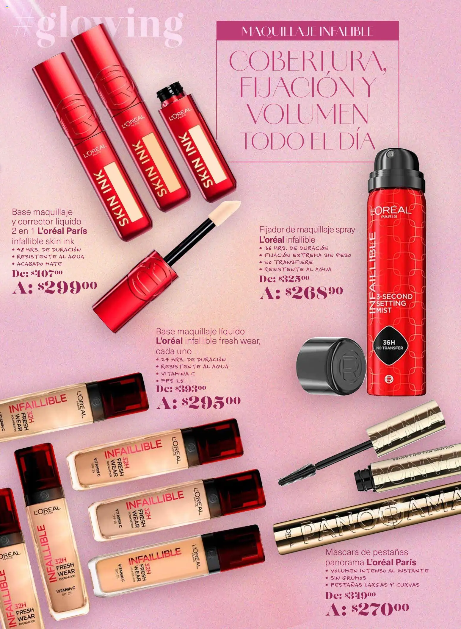 Nuevas ofertas de Soriana válidas en toda la República Mexicana desde el 12.03.2026. ¡Encuentra las mejores ofertas en Soriana Glowing Descubre tu belleza Híper Nacional! | Página: 5 | Productos: Máscara, Fijador, Mate, Maquillaje