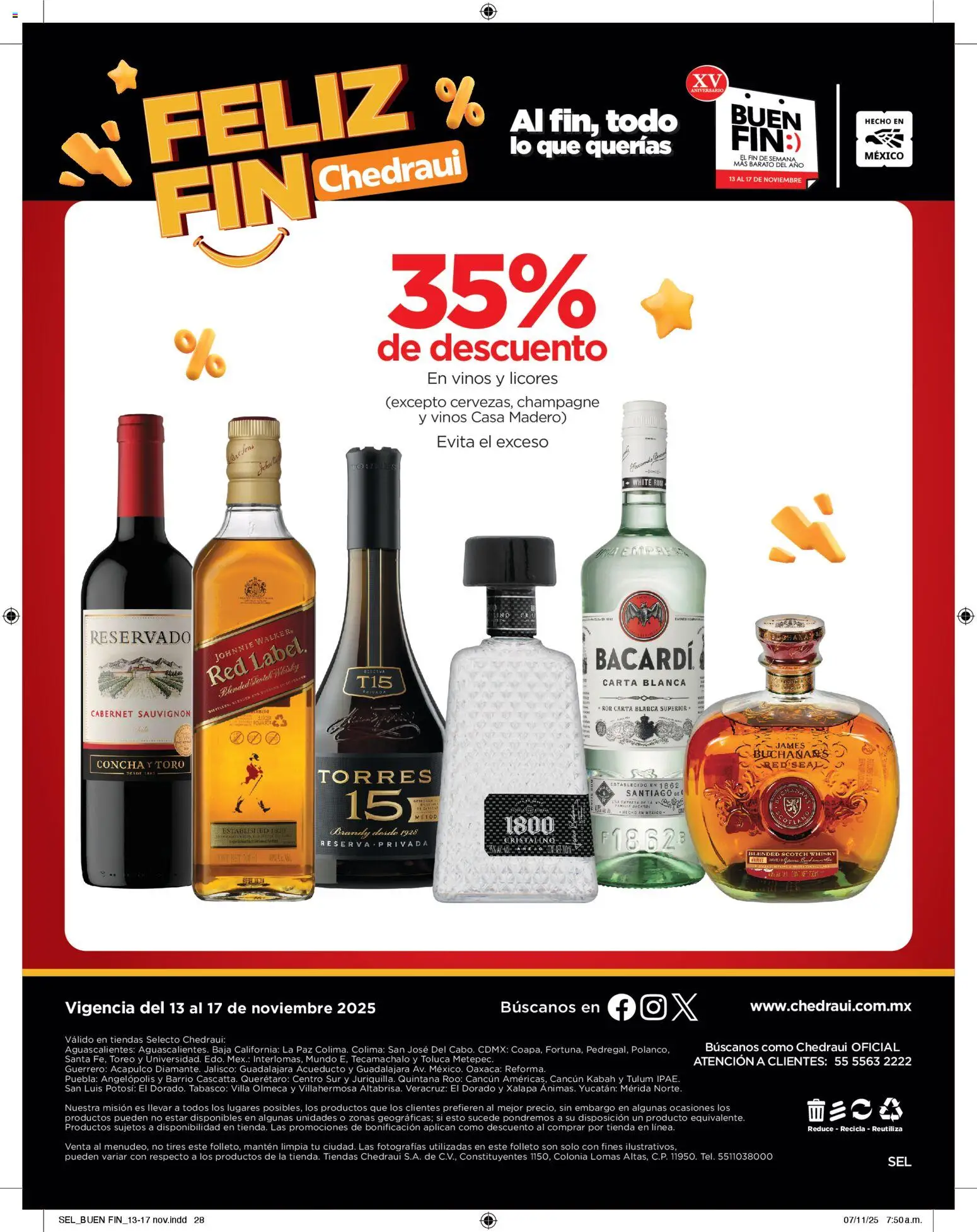 Nuevas ofertas de Chedraui válidas en toda la República Mexicana desde el 13.11.2025. ¡Encuentra las mejores ofertas en Chedraui Buen Fin! | Página: 28 | Productos: Champagne, Whisky