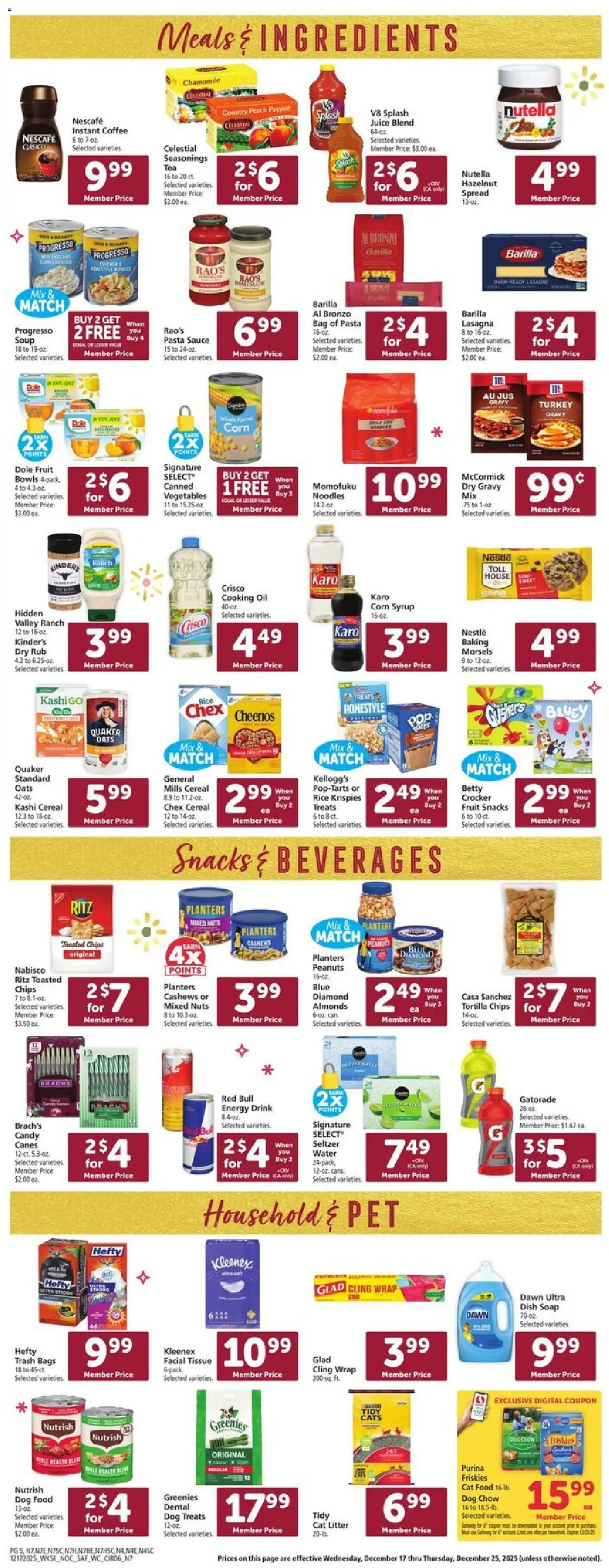 Safeway Weekly Ad - valid from 17.12.2025 | Page: 8 | Products: Wc, Dog Treats, Soap, Noodles