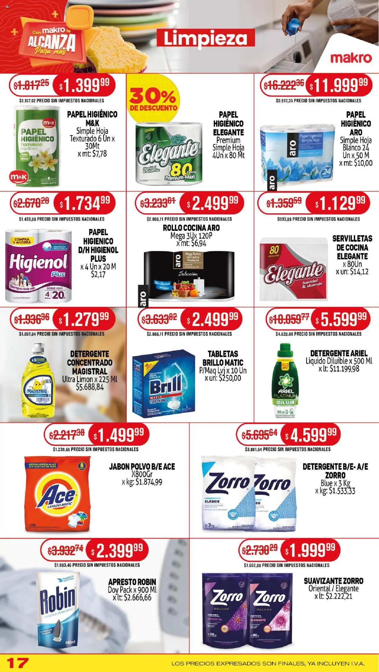 Makro ofertas │ válido desde el 25.09.2025 | Página: 17 | Productos: Papel higiénico, Polvo, Brillo, Limón