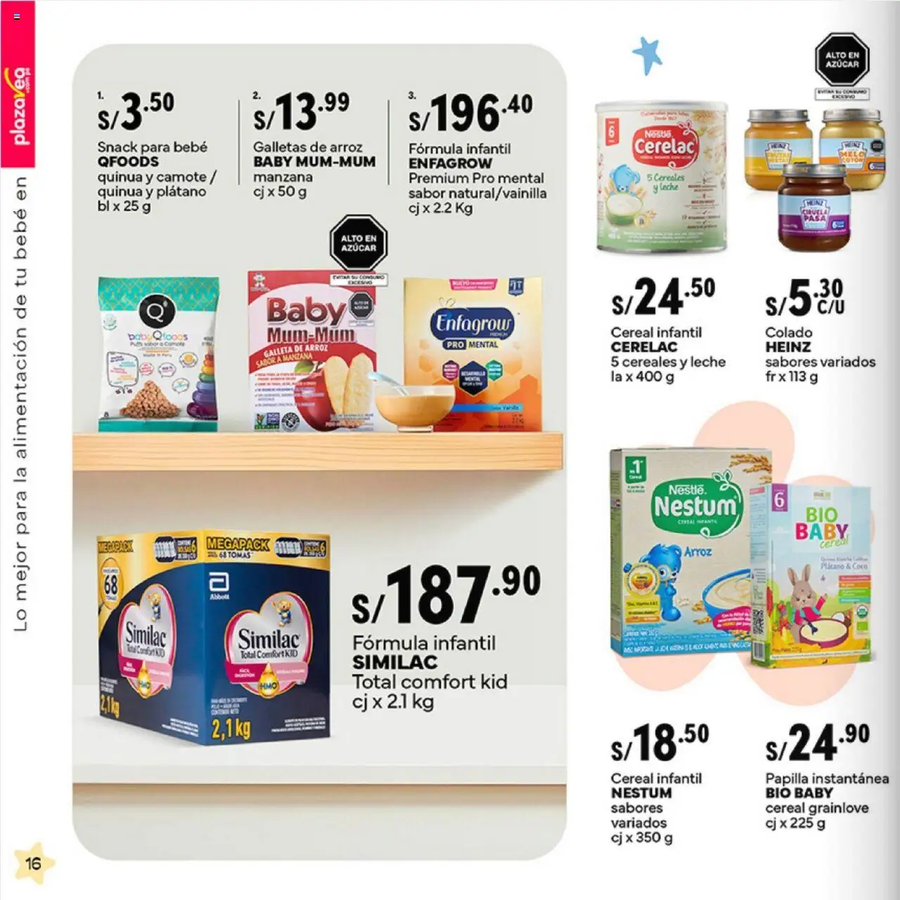 Catálogo Plaza Vea válido desde 20.10.2025 | Página: 16 | Productos: Leche, Arroz, Cereales, Galletas