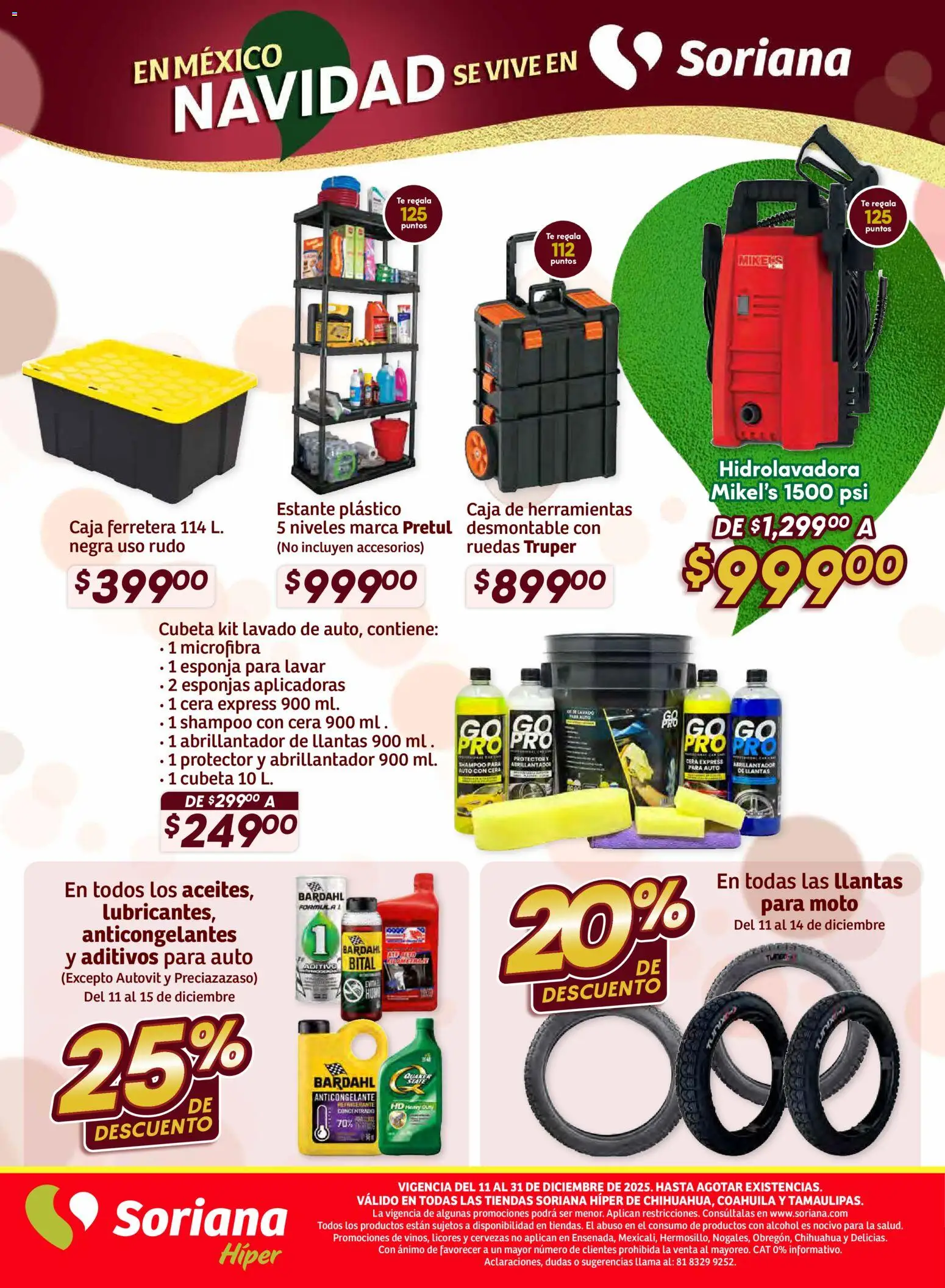 Nuevas ofertas de Soriana válidas en toda la República Mexicana desde el 11.12.2025. ¡Encuentra las mejores ofertas en Soriana - Preciazazaso Híper: Frontera Chih, Coah, Tamaulipas! | Página: 76 | Productos: Estante, Esponja, Hidrolavadora, Caja de herramientas