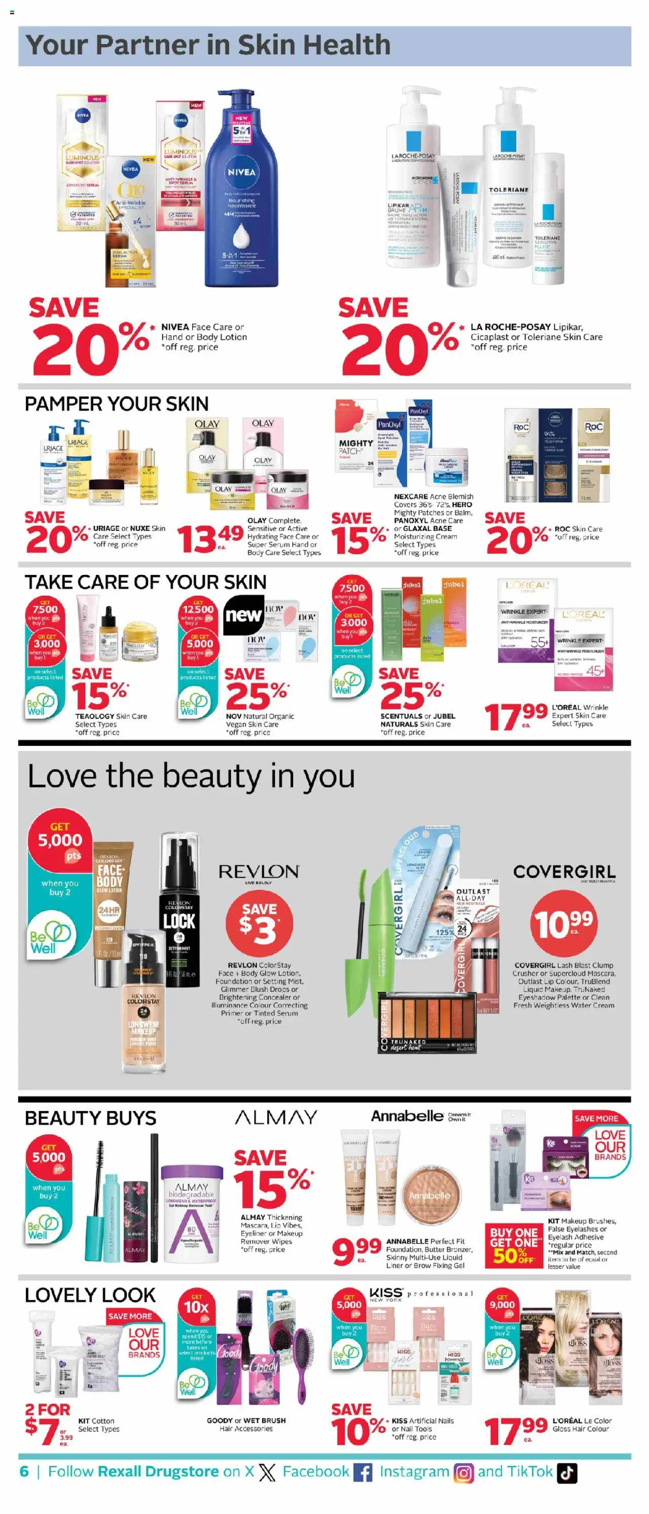 Rexall flyer valid from 10.10.2025 | Page: 13 | Products: Blush, Eyeliner, Makeup remover, Body lotion