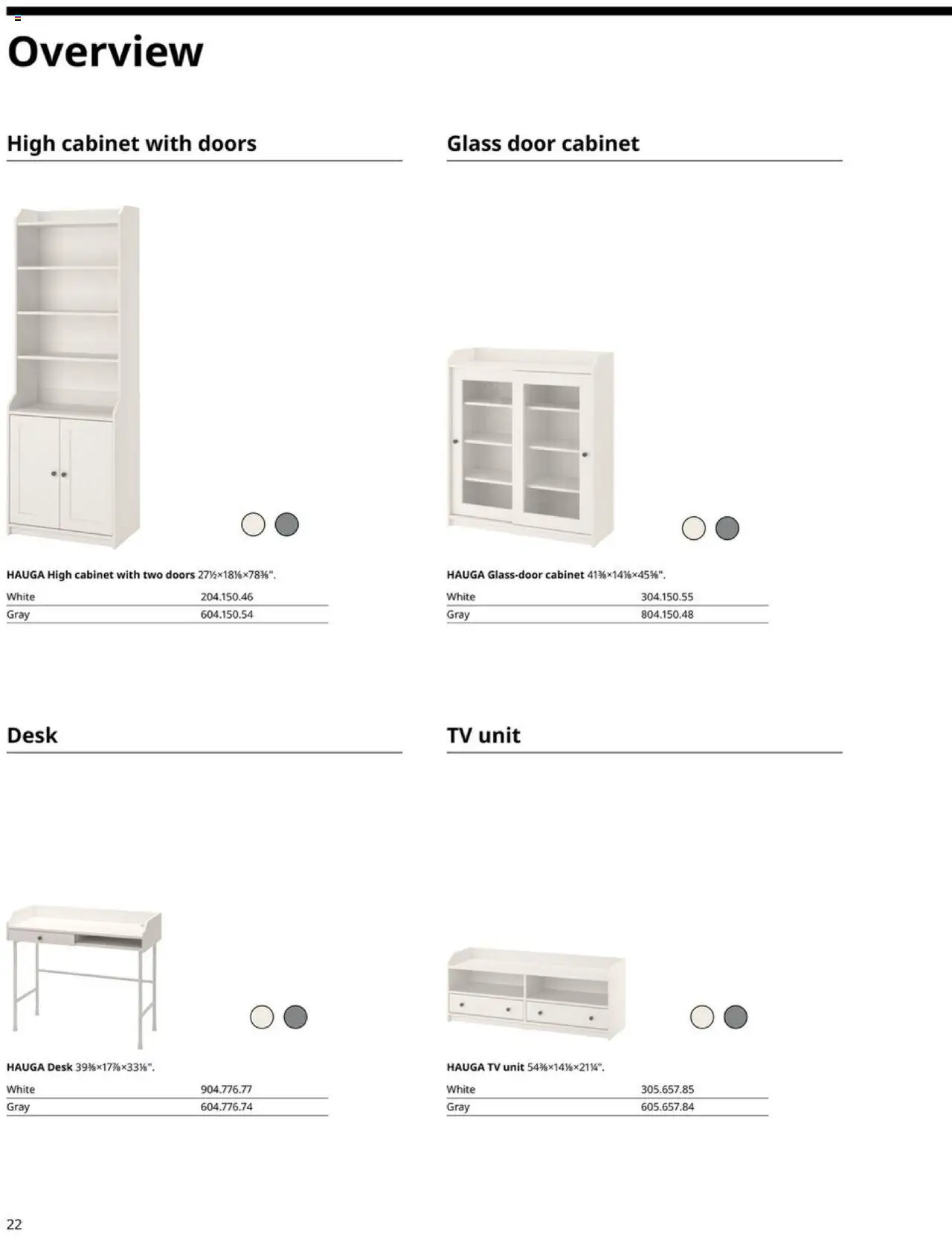 IKEA HAUGA Series - valid from 01.01.2025 | Page: 22 | Products: Desk, Tv