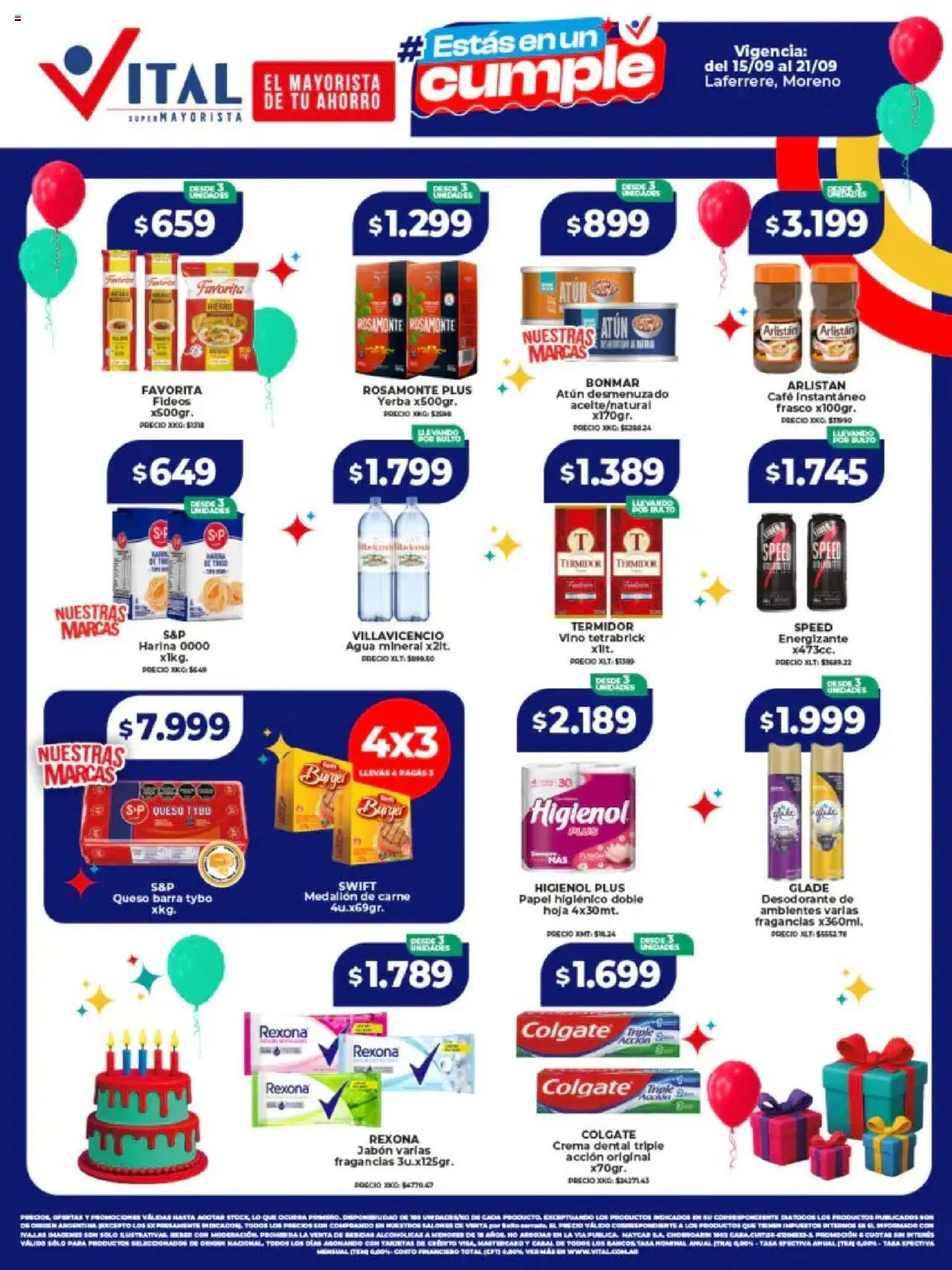 Vital ofertas - Laferrere │ válido desde el 15.09.2025 | Página: 1 | Productos: Papel higiénico, Jabón, Frasco, Agua