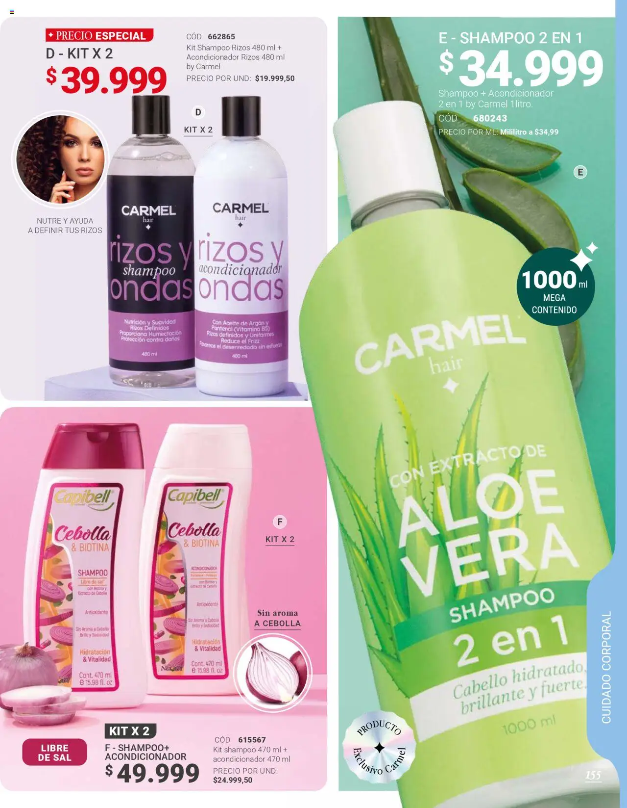 Carmel revista - valida desde el 01.12.2025 | Página: 155 | Productos: Sal, Cebolla, Acondicionador, Aceite