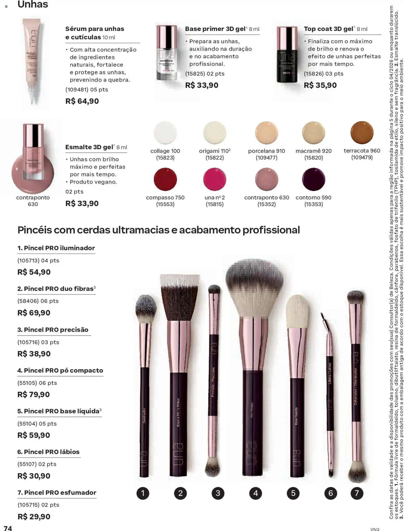 Natura Folheto - válido de 19.02.2026 | Página: 74 | Produtos: Pincel, Base, Iluminador, Primer