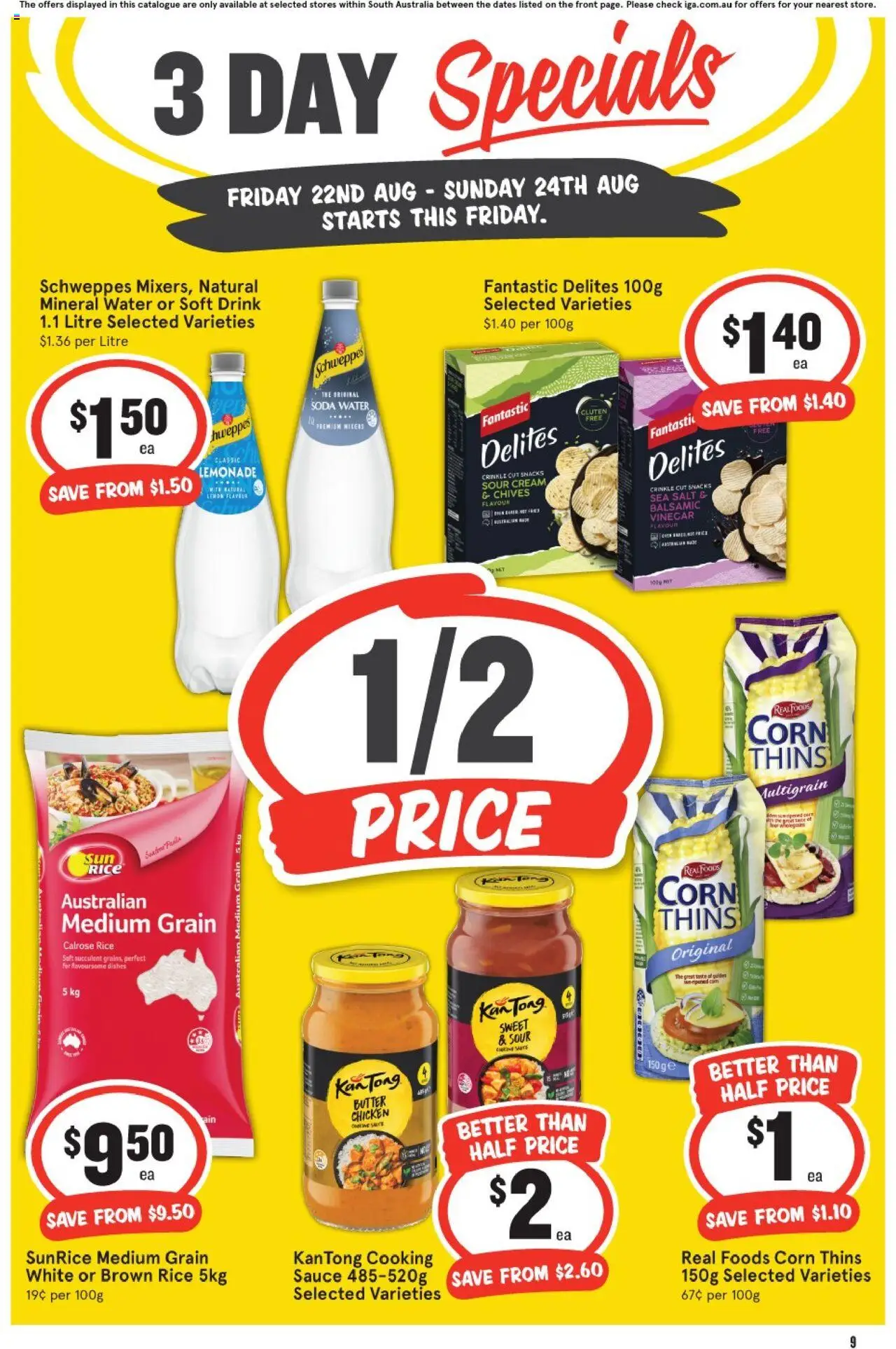 IGA catalogue - valid from 22.08.2025 | Page: 3 | Products: Butter, Water, Sauce, Vinegar