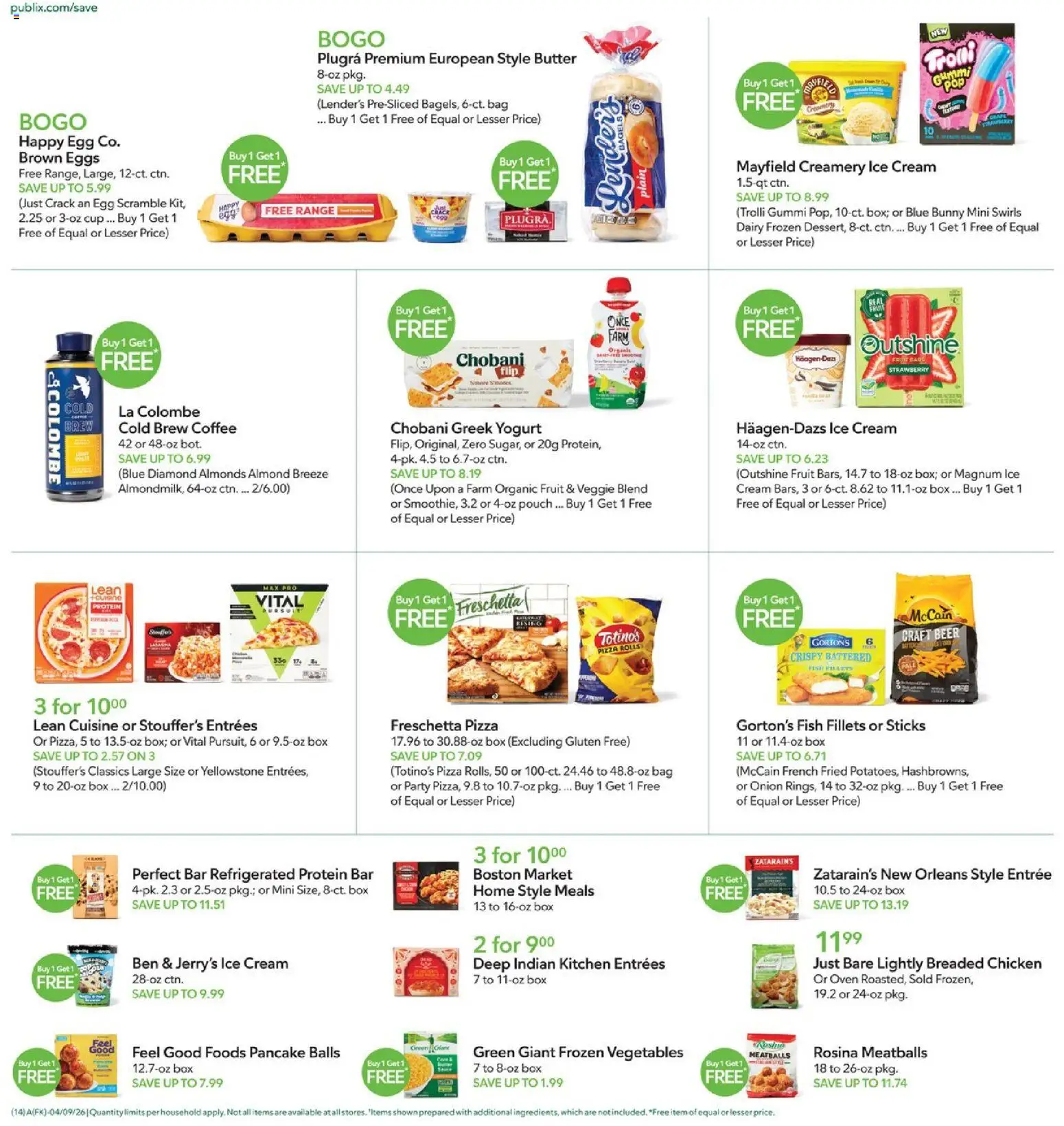 Publix Weekly Ad - valid from 08.04.2026 | Page: 14 | Products: Box, Yogurt, Eggs, Pizza