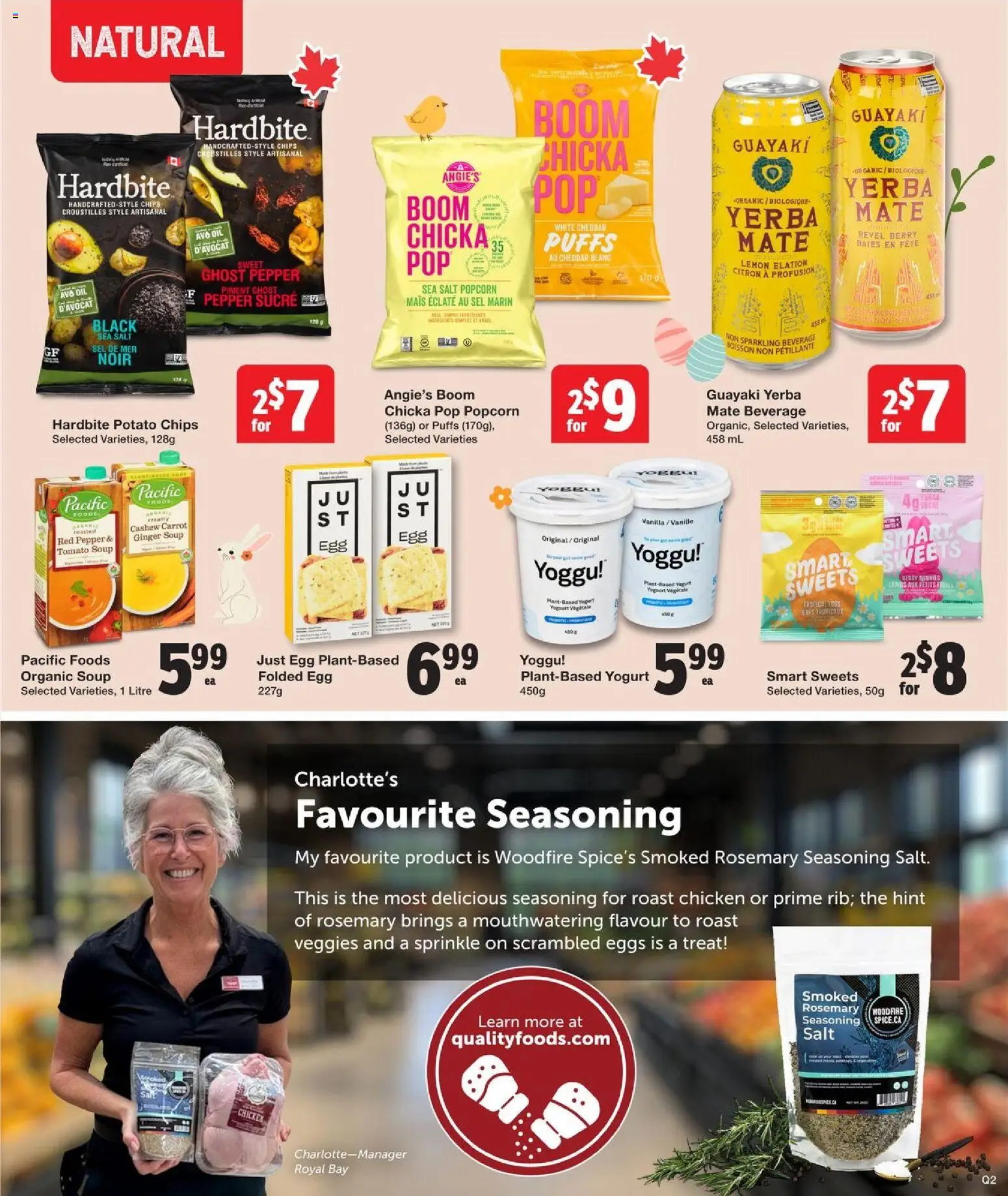 Quality Foods flyer valid from 02.04.2026 | Page: 15 | Products: Chips, Yogurt, Eggs, Chicken