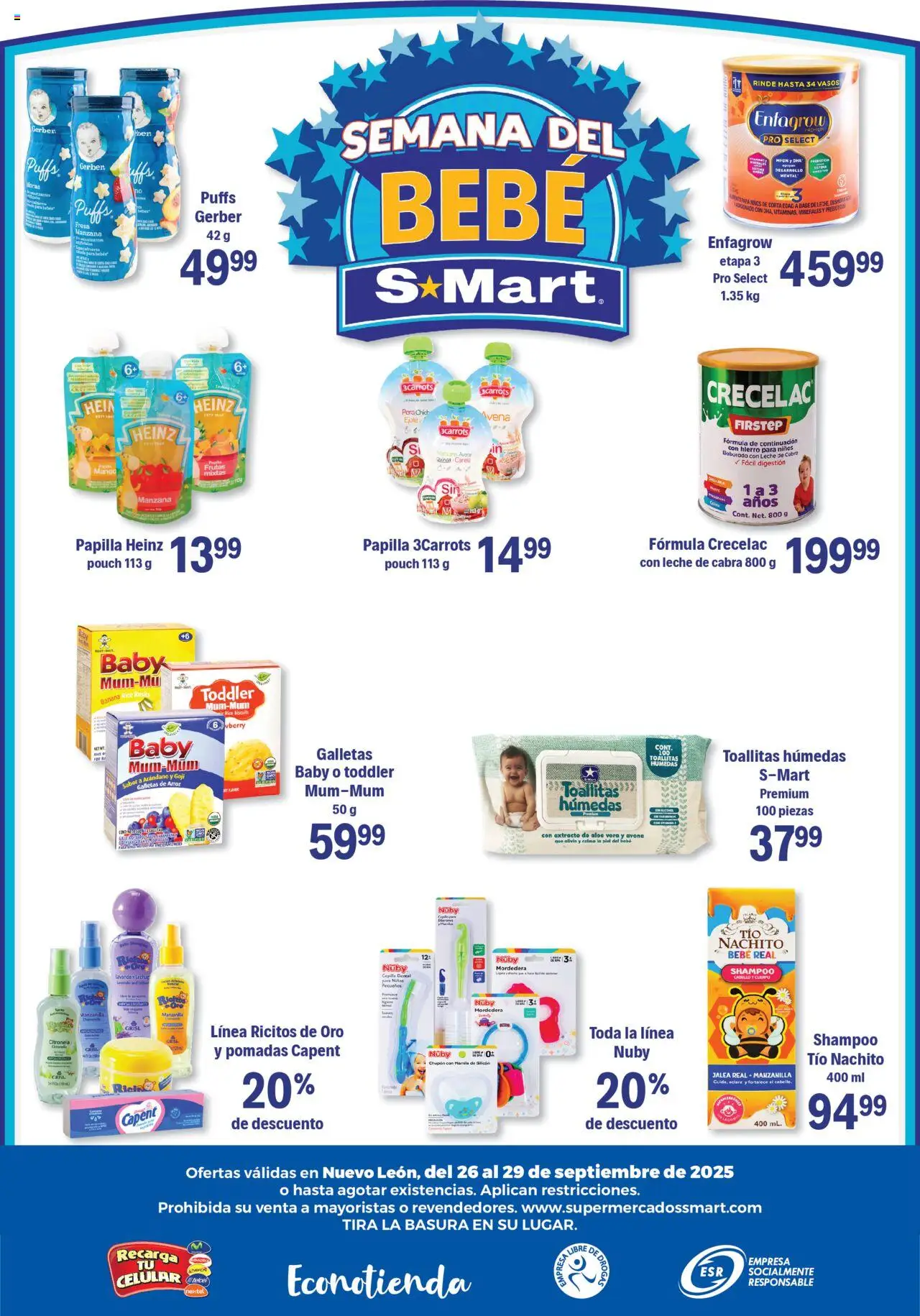 Nuevas ofertas de S-Mart válidas en toda la República Mexicana desde el 26.09.2025. ¡Encuentra las mejores ofertas en S-Mart - Folleto de Feria - Monterrey! | Página: 6 | Productos: Fresa, Avena, Cepillo, Mango