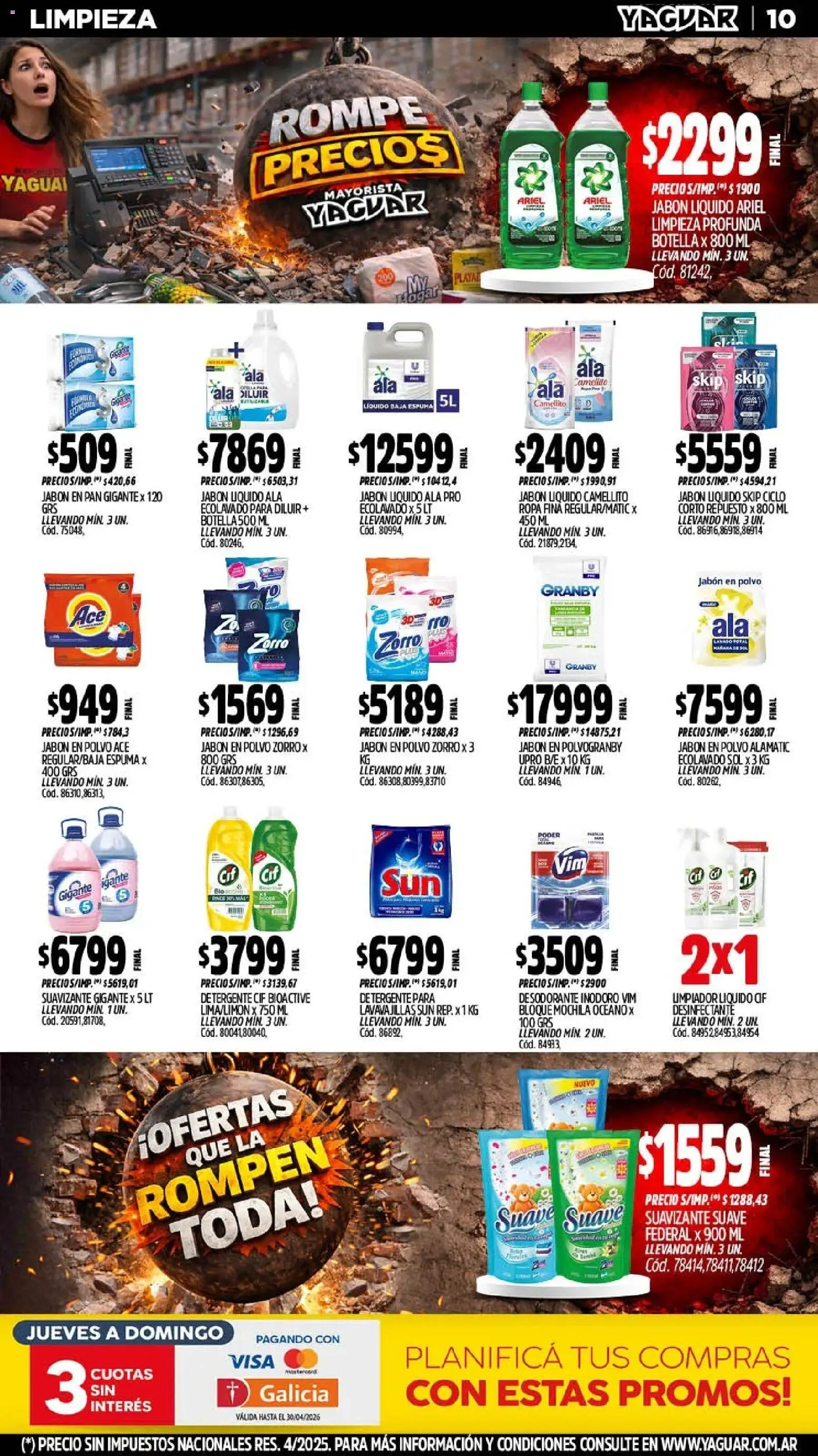 Yaguar - Oferta Semanal Mendoza │ válido desde el 06.04.2026 | Página: 10 | Productos: Lavavajillas, Jabón líquido, Espuma, Pala