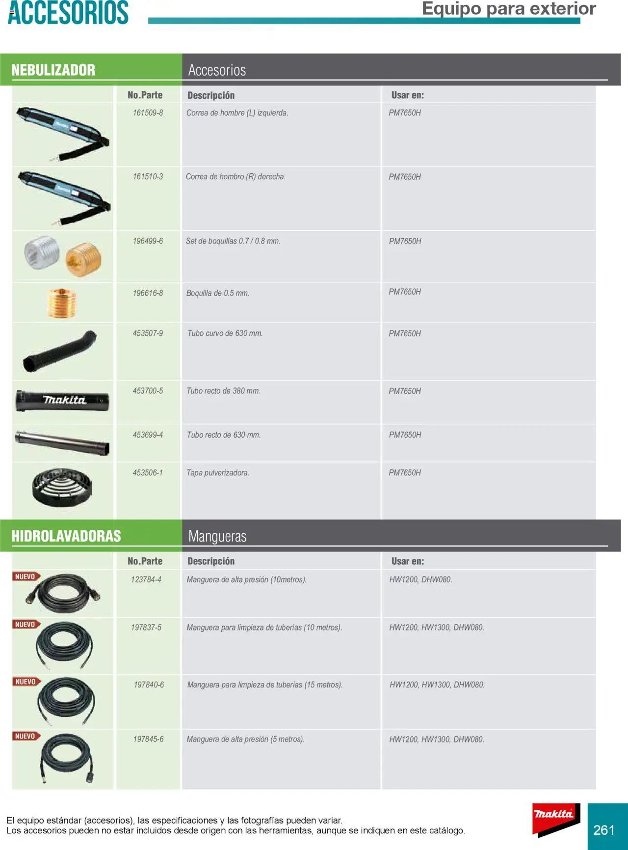 Nuevas ofertas de Makita válidas en toda la República Mexicana desde el 08.07.2024. ¡Encuentra las mejores ofertas en Makita catálogo Accesorios! | Página: 261 | Productos: Manguera, Nebulizador
