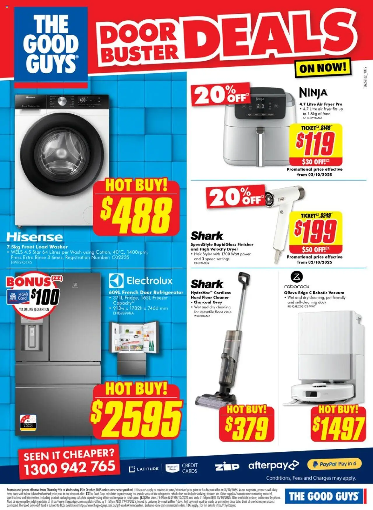 The Good Guys catalogue - valid from 08.10.2025 | Page: 3 | Products: Door, Cleaner, Refrigerator, Washer