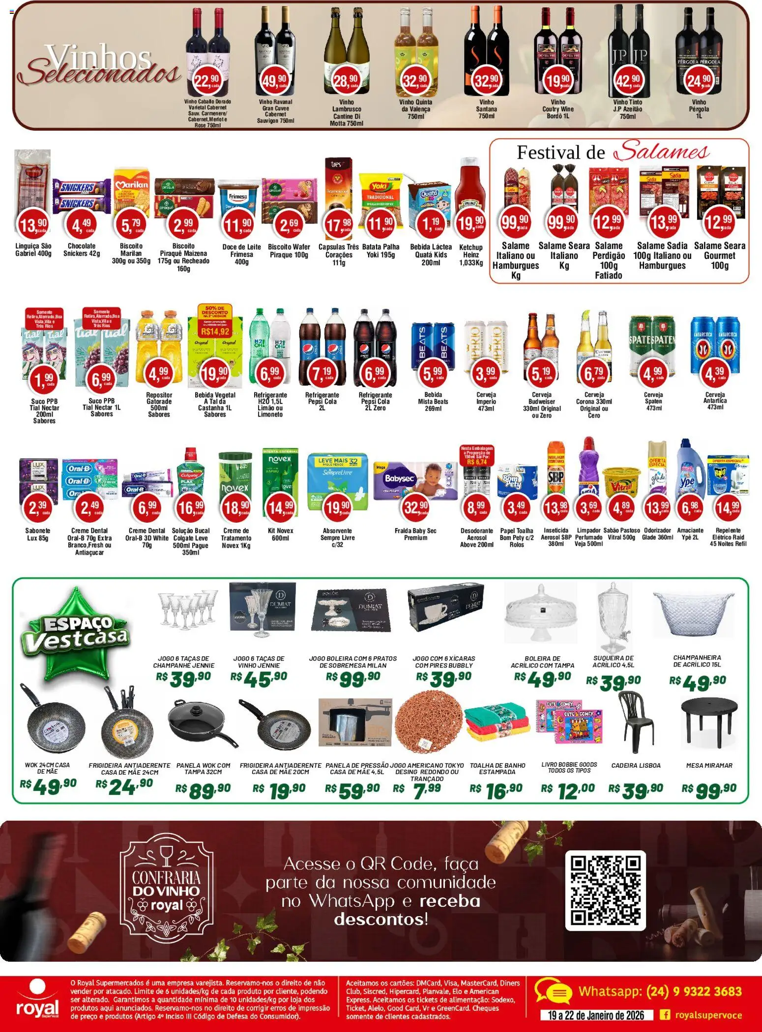 Royal Supermercados Folheto - válido de 19.01.2026 | Página: 2 | Produtos: Taças, Cola, Cadeira, Toalha de banho