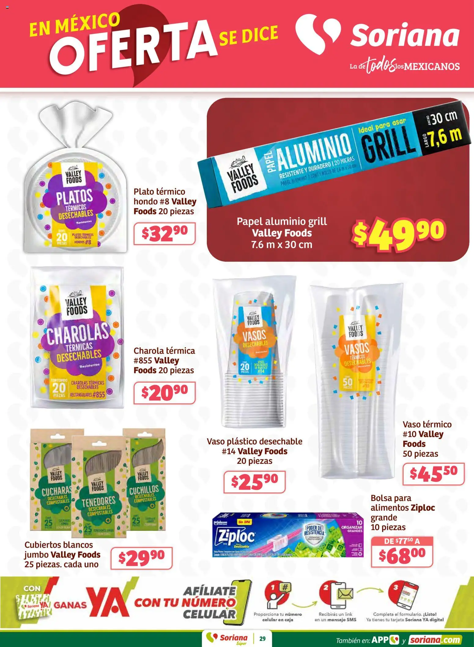 Nuevas ofertas de Soriana válidas en toda la República Mexicana desde el 30.01.2026. ¡Encuentra las mejores ofertas en Soriana - Preciazazaso Súper: Frontera Chia, Q. Roo! | Página: 29 | Productos: Bolsa, Caja, Vasos