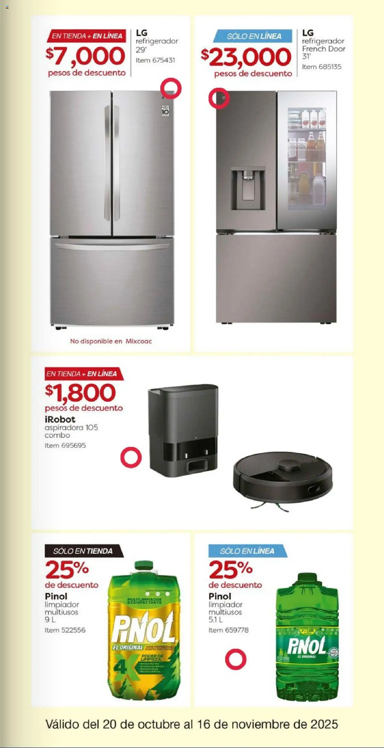 Nuevas ofertas de Costco válidas en toda la República Mexicana desde el 20.10.2025. ¡Encuentra las mejores ofertas en Costco catálogo! | Página: 11 | Productos: Refrigerador, Limpiador, Aspiradora