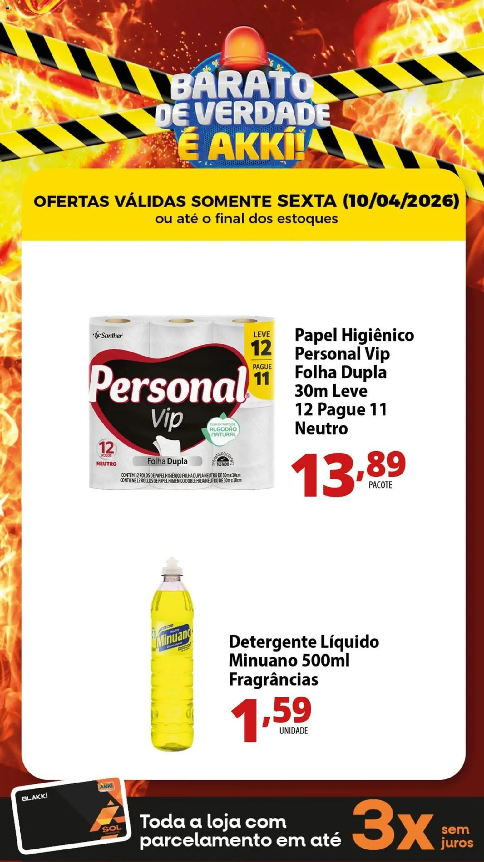Akki Atacadista Folheto - válido de 10.04.2026 | Página: 4 | Produtos: Detergente, Algodão, Papel higiênico