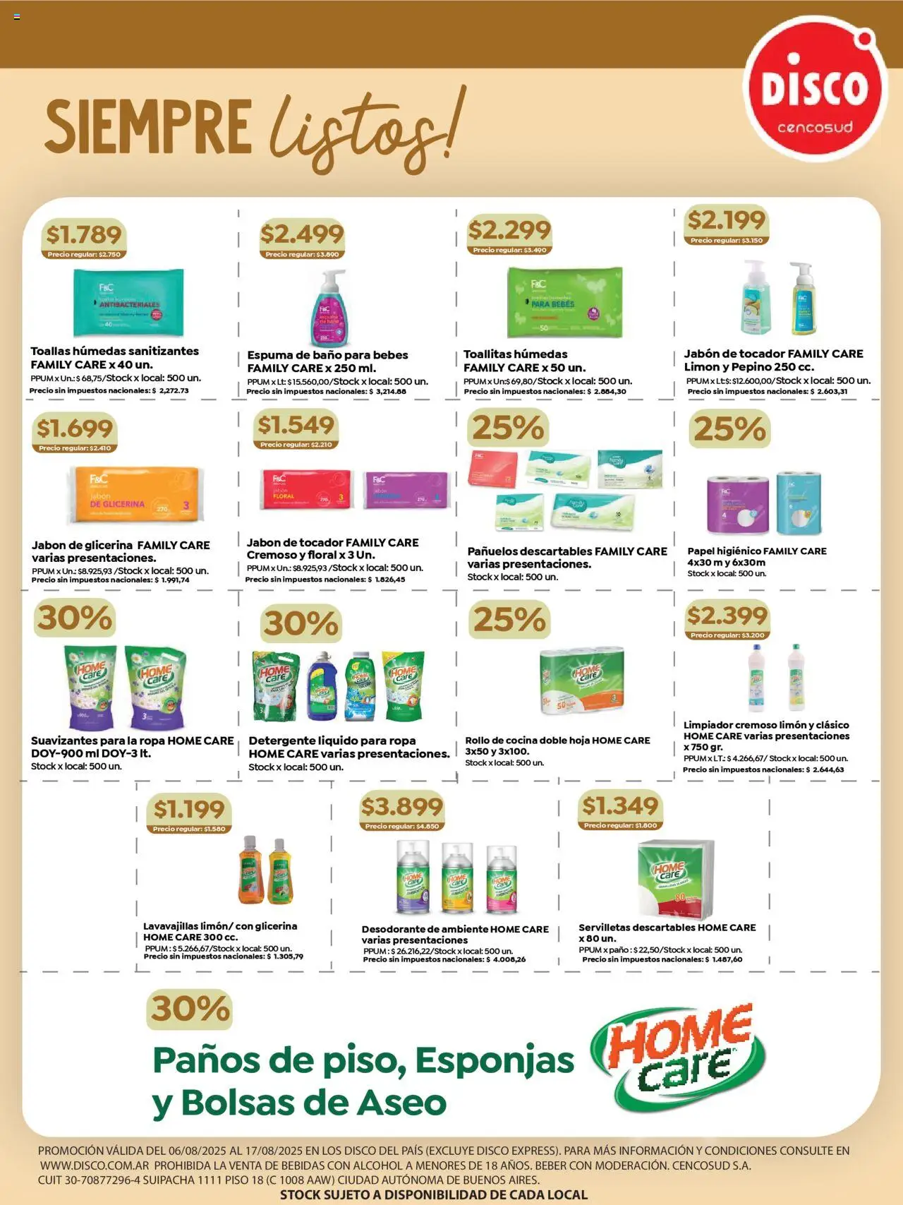 Disco - Especial Marcas Propias │ válido desde el 06.08.2025 | Página: 7 | Productos: Papel higiénico, Baño, Jabón, Limpiador