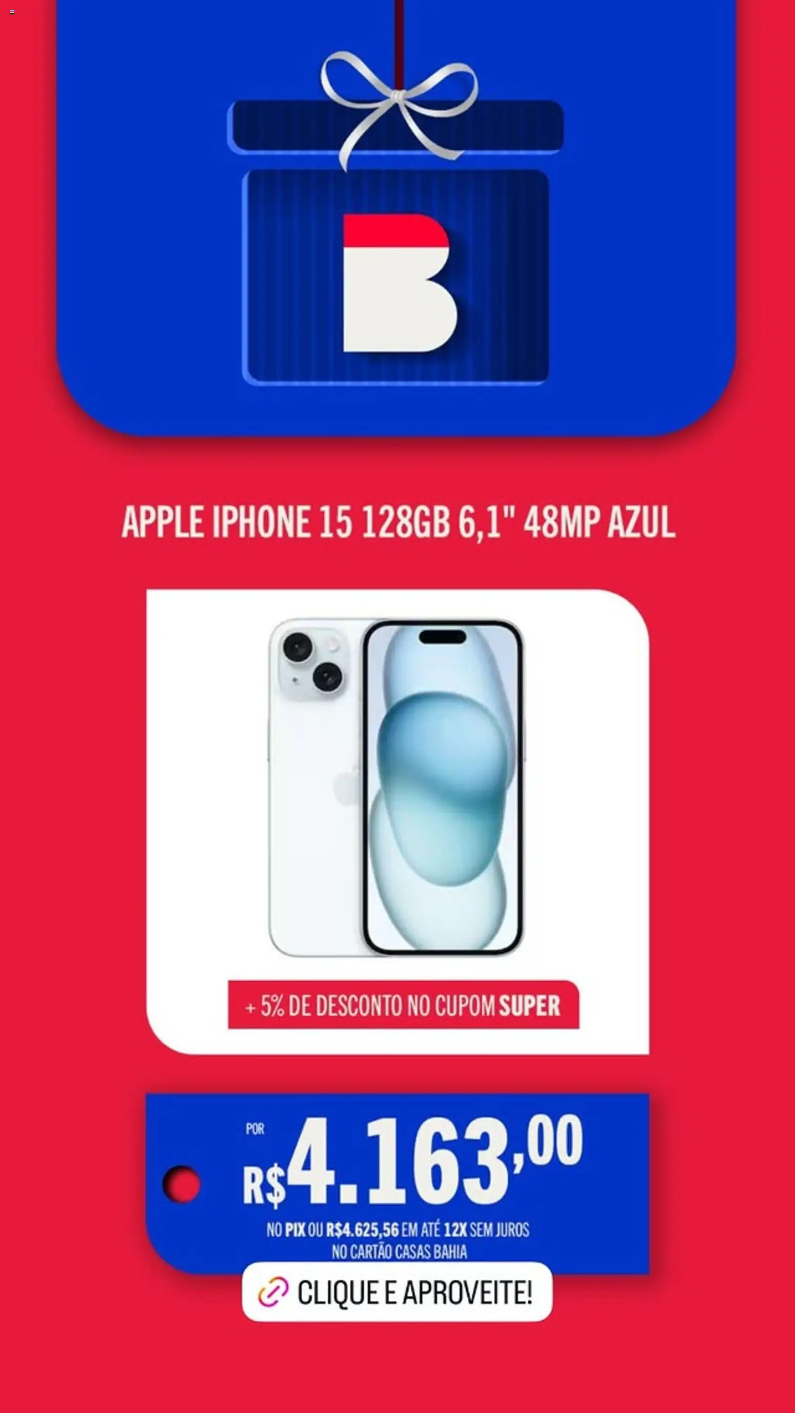 Casas Bahia Folheto - válido de 12.12.2025 | Página: 13 | Produtos: Iphone