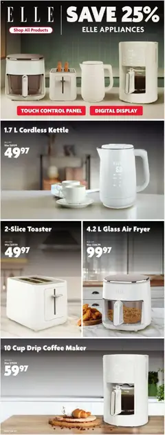 Preview of Home Hardware weekly flyer / circulaire from shop Home Hardware valid from 27.11.2025 | Page: 13 | Products: Coffee maker, Kettle, Toaster, Fryer