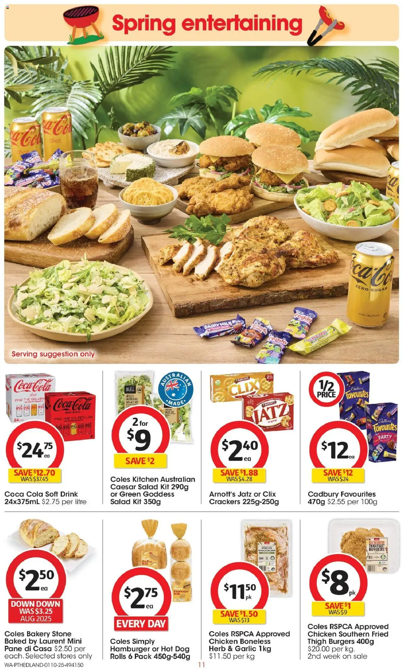 Coles catalogue - valid from 01.10.2025 | Page: 11 | Products: Milk, Chicken, Coca Cola, Sugar