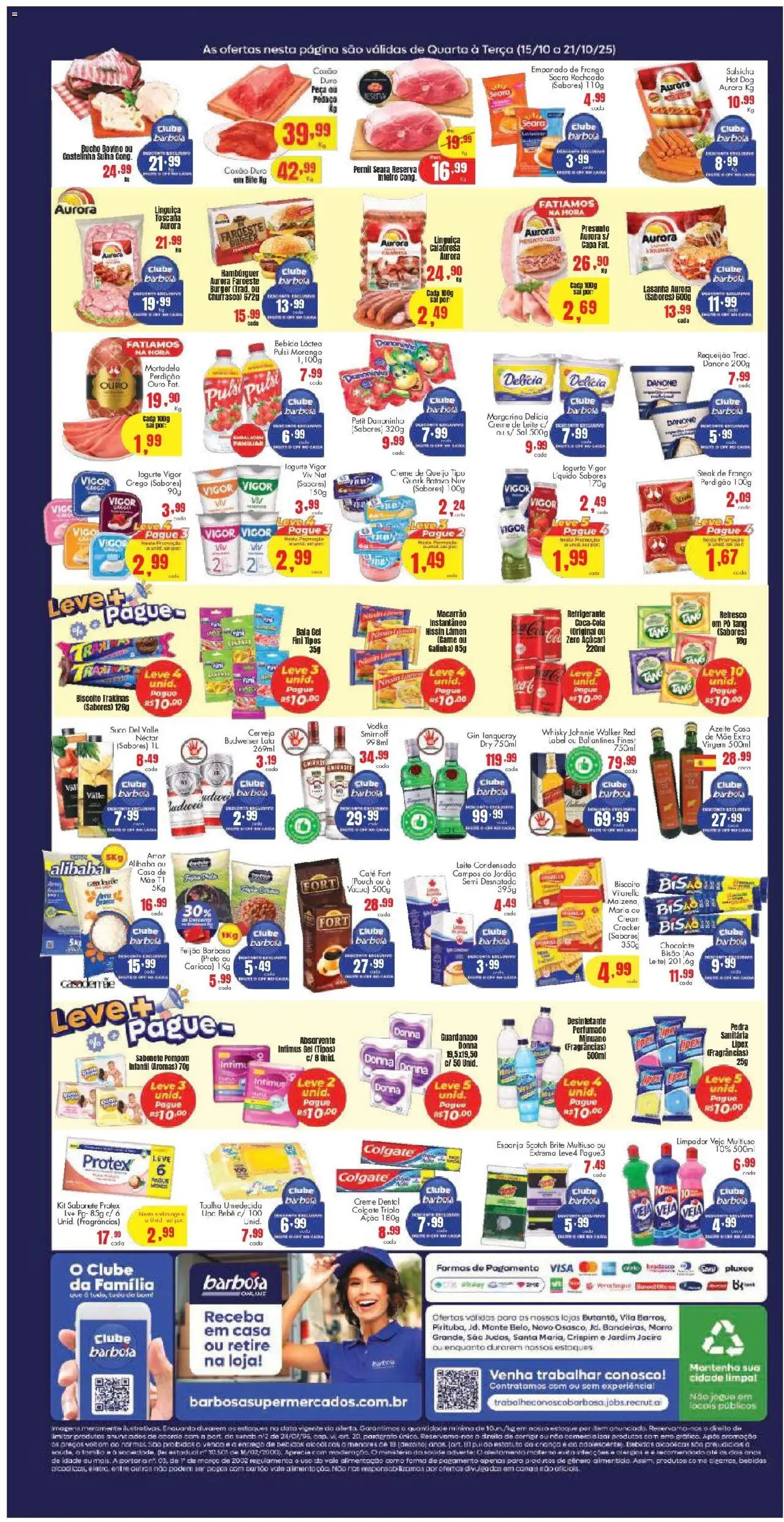 Barbosa Supermercados Folheto - válido de 15.10.2025 | Página: 2 | Produtos: Salsicha, Hambúrguer, Sabonete, Margarina