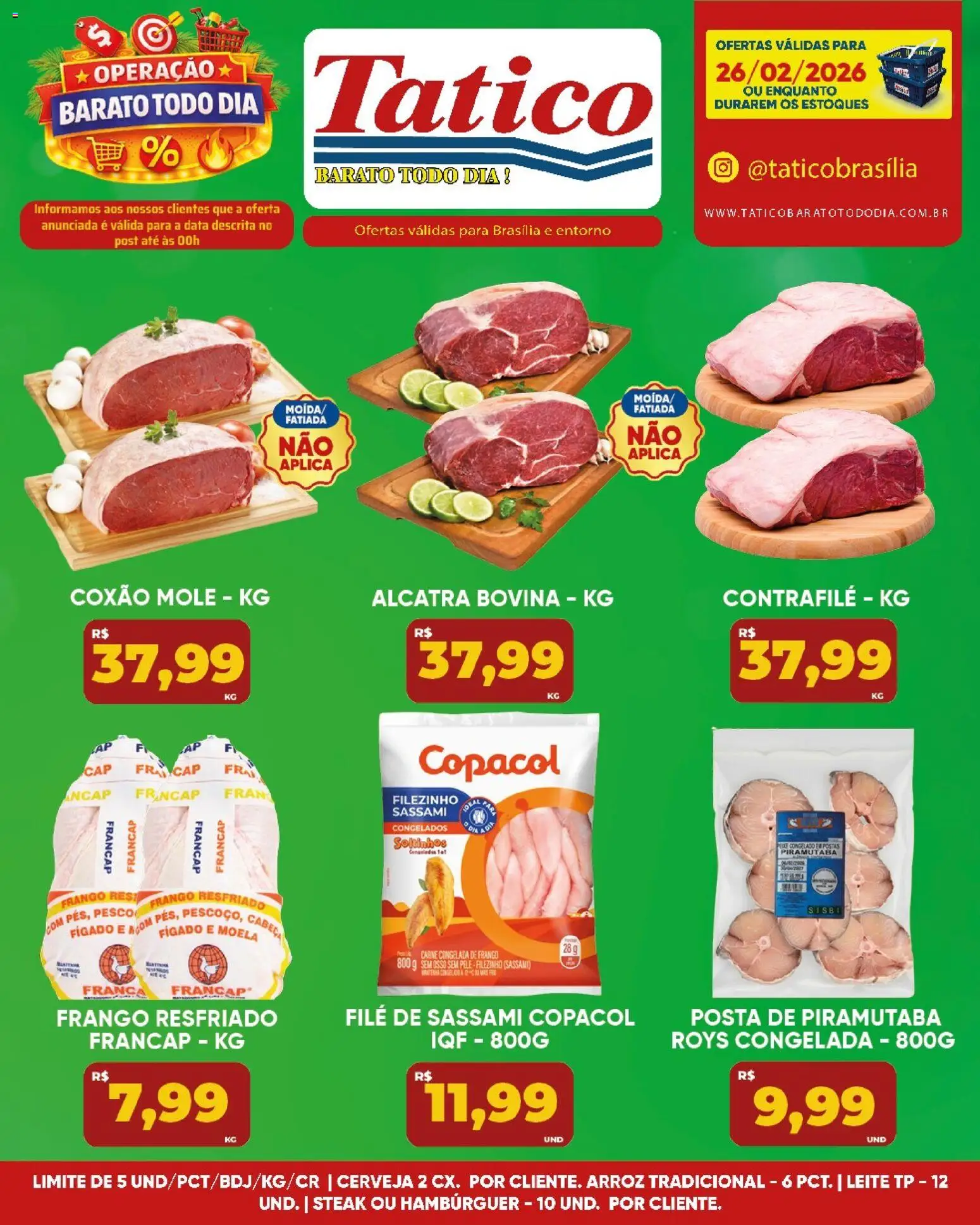 Tatico Folheto - válido de 27.02.2026 | Página: 39 | Produtos: Alcatra, Moela, Cerveja, Arroz
