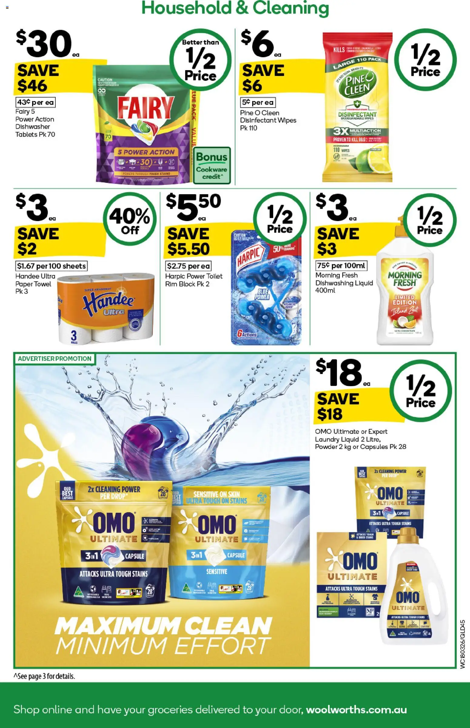 Woolworths catalogue - valid from 18.03.2026 | Page: 45 | Products: Cookware, Laundry, Dishwasher, Tablets