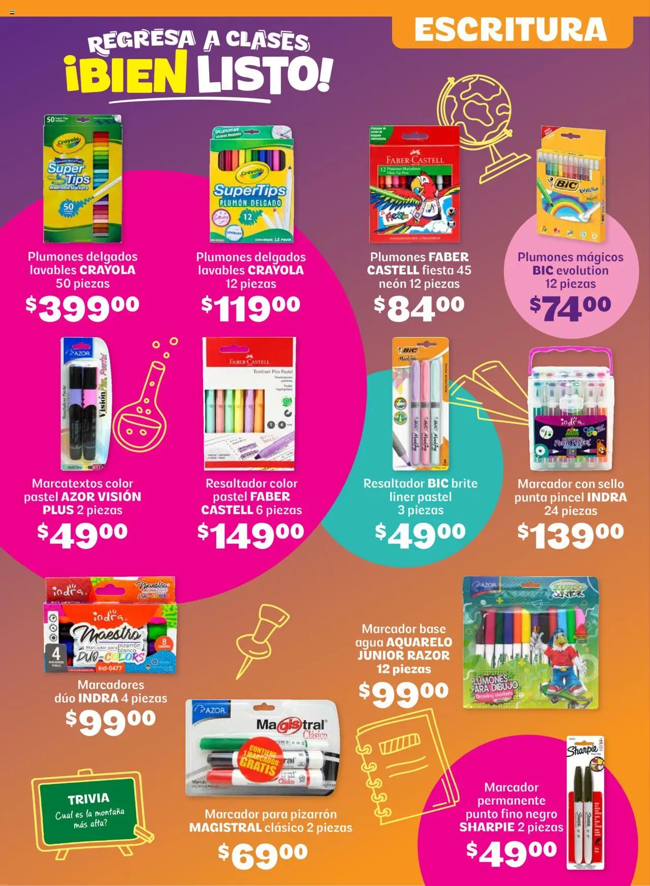 Nuevas ofertas de Soriana válidas en toda la República Mexicana desde el 14.08.2025. ¡Encuentra las mejores ofertas en Soriana - Regresa a clases bien listo Híper Nacional! | Página: 13 | Productos: Pincel, Agua, Pastel, Pizarrón