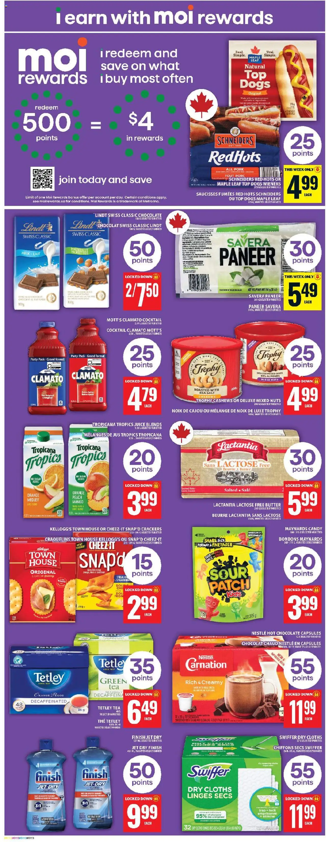 Food Basics flyer valid from 18.09.2025 | Page: 19 | Products: Tea, Chocolate, Juice, Pork