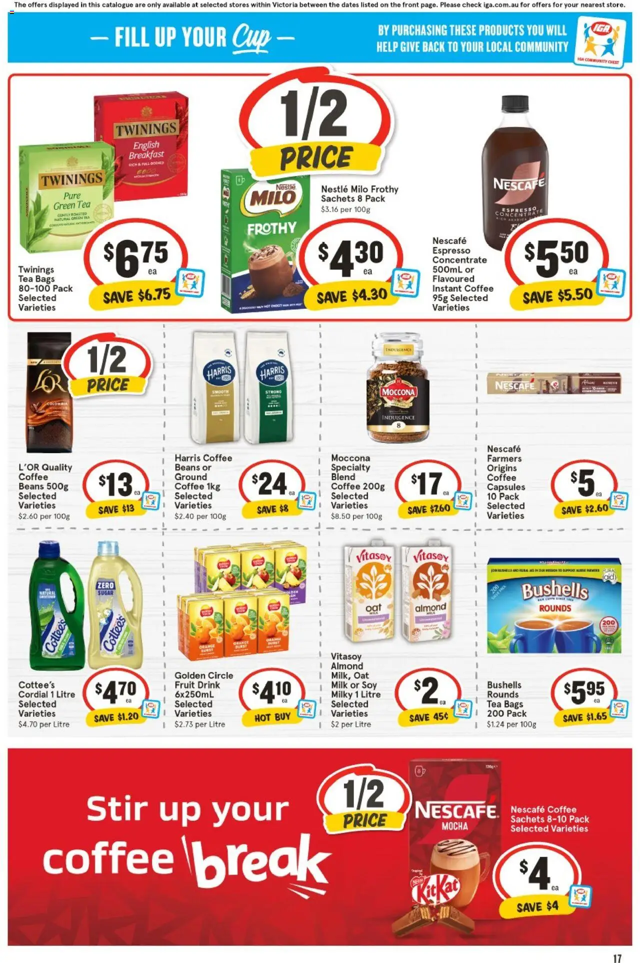 IGA catalogue - valid from 06.08.2025 | Page: 14 | Products: Coffee, Tea, Moccona, Nescafe
