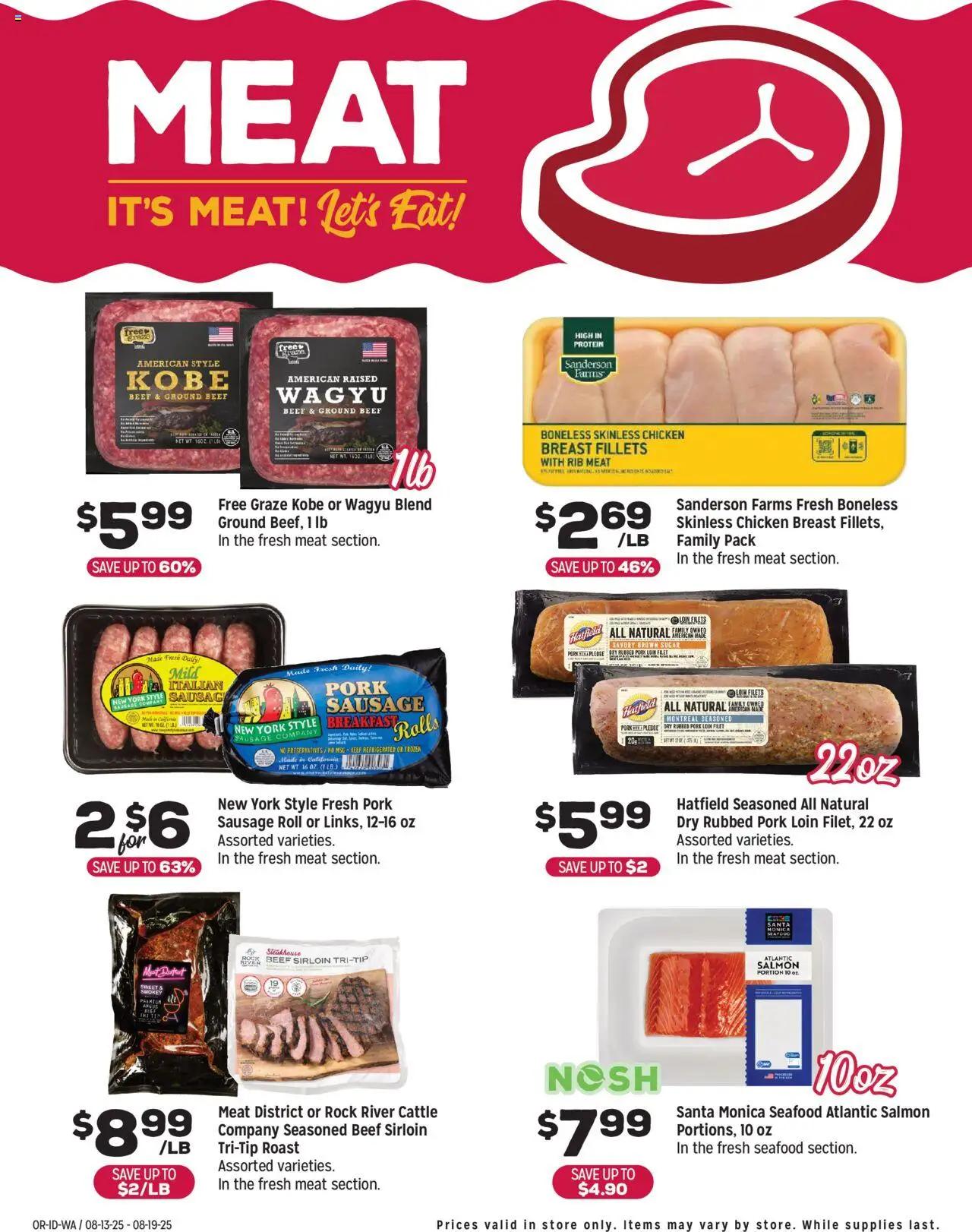 Grocery Outlet Weekly - ID - valid from 13.08.2025 | Page: 4 | Products: Beef, Sugar, Seafood, Sausage