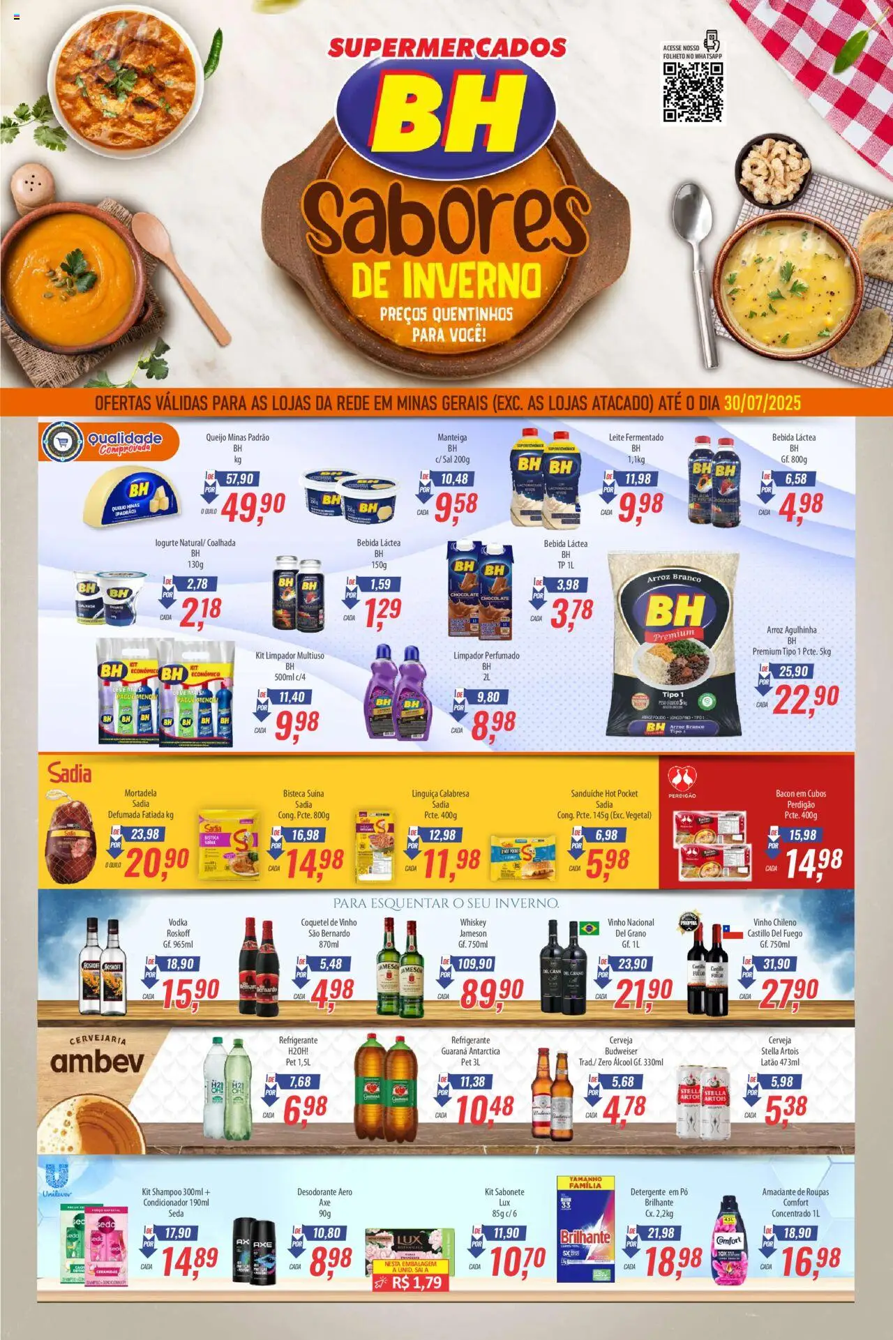 Supermercados BH Folheto - válido de 16.07.2025 | Página: 1 | Produtos: Pó, Guaraná, Manteiga, Bebida