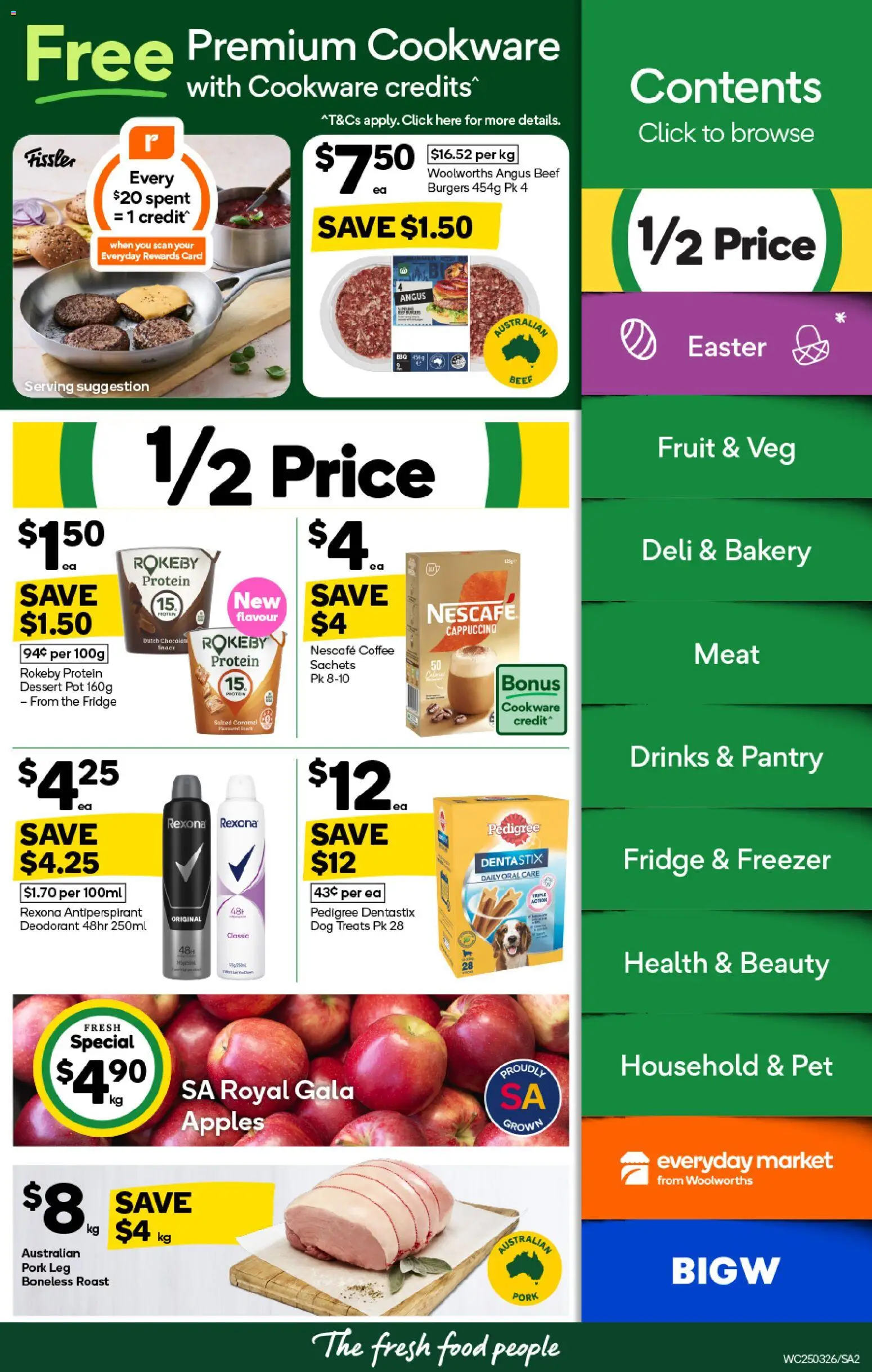 Woolworths catalogue - valid from 25.03.2026 | Page: 2 | Products: Household, Apples, Meat, Freezer