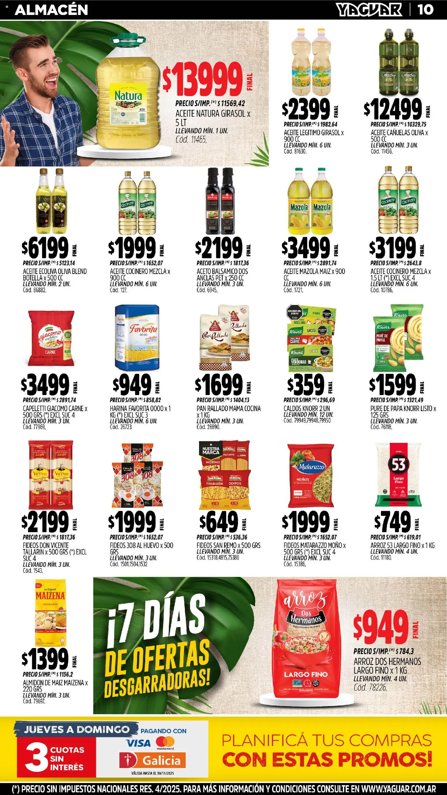 Yaguar - José C. Paz │ válido desde el 03.11.2025 | Página: 11 | Productos: Papa, Aceite, Oliva, Fideos