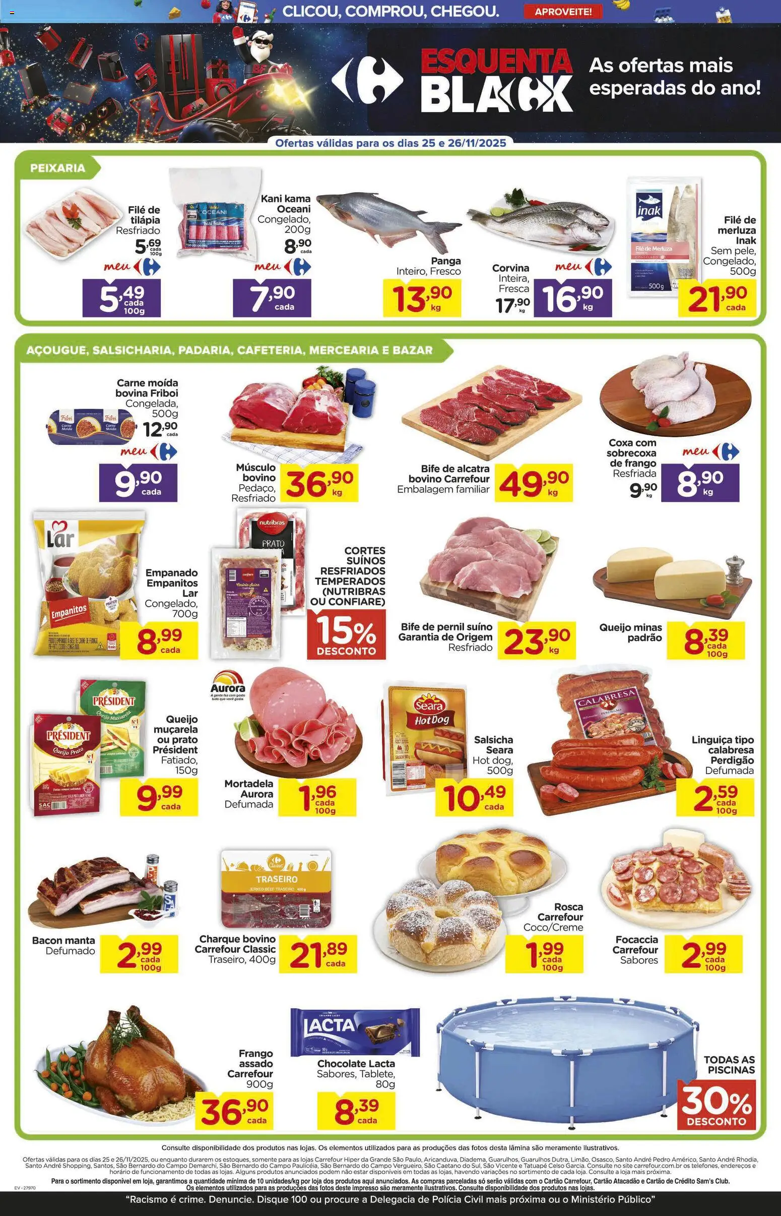 Carrefour Folheto - válido de 25.11.2025 | Página: 2 | Produtos: Linguiça, Chocolate, Frango, Mussarela